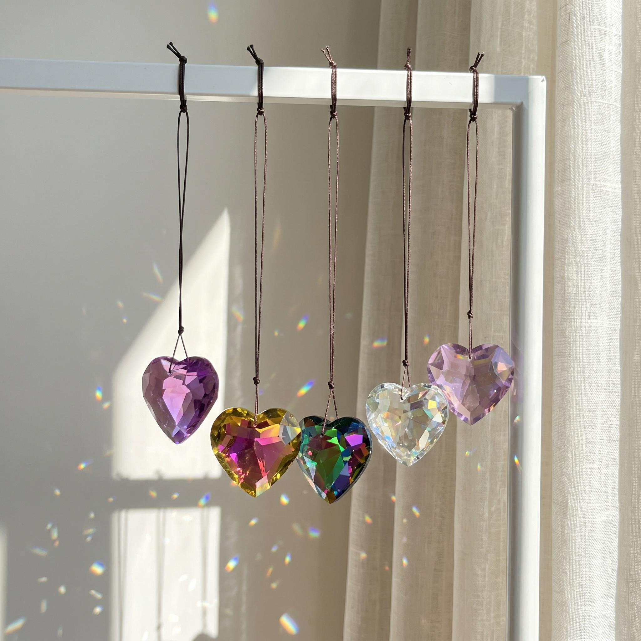 Heart Prism Suncatcher Window Hanging, Crystal Rainbow Maker, Romantic Sun Catcher Gift for Bedroom Decor 1 - MeasureMason Heart Prism Suncatcher Window Hanging, Crystal Rainbow Maker, Romantic Sun Catcher Gift for Bedroom Decor 1
