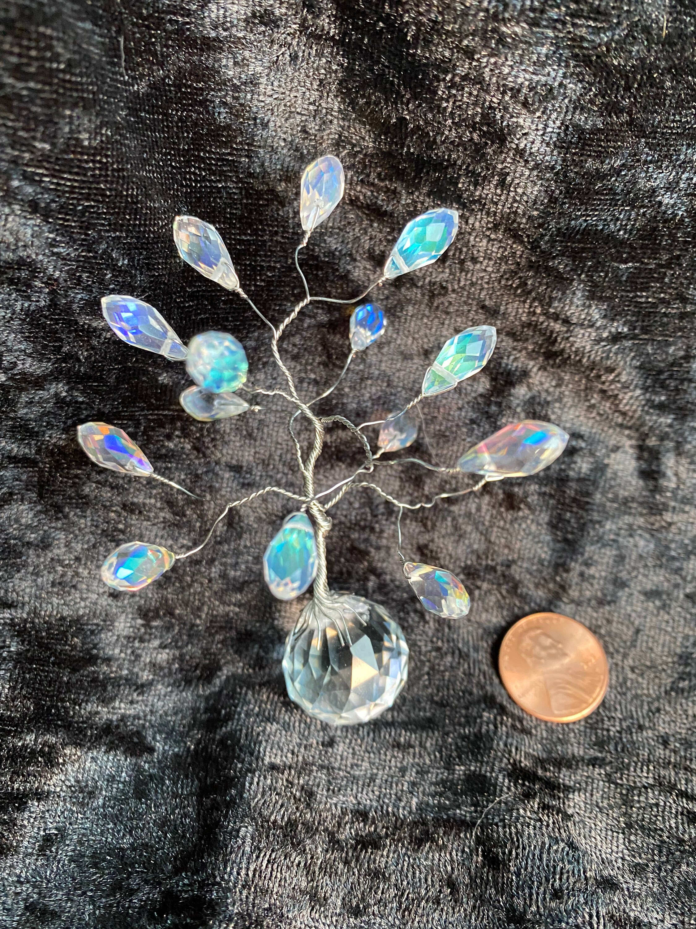 Mini Crystal Christmas Tree, Glow in the Dark Crystal Prism Tree, Valentines Day Gift Idea, Anniversary Gift 3 - MeasureMason Mini Crystal Christmas Tree, Glow in the Dark Crystal Prism Tree, Valentines Day Gift Idea, Anniversary Gift 3