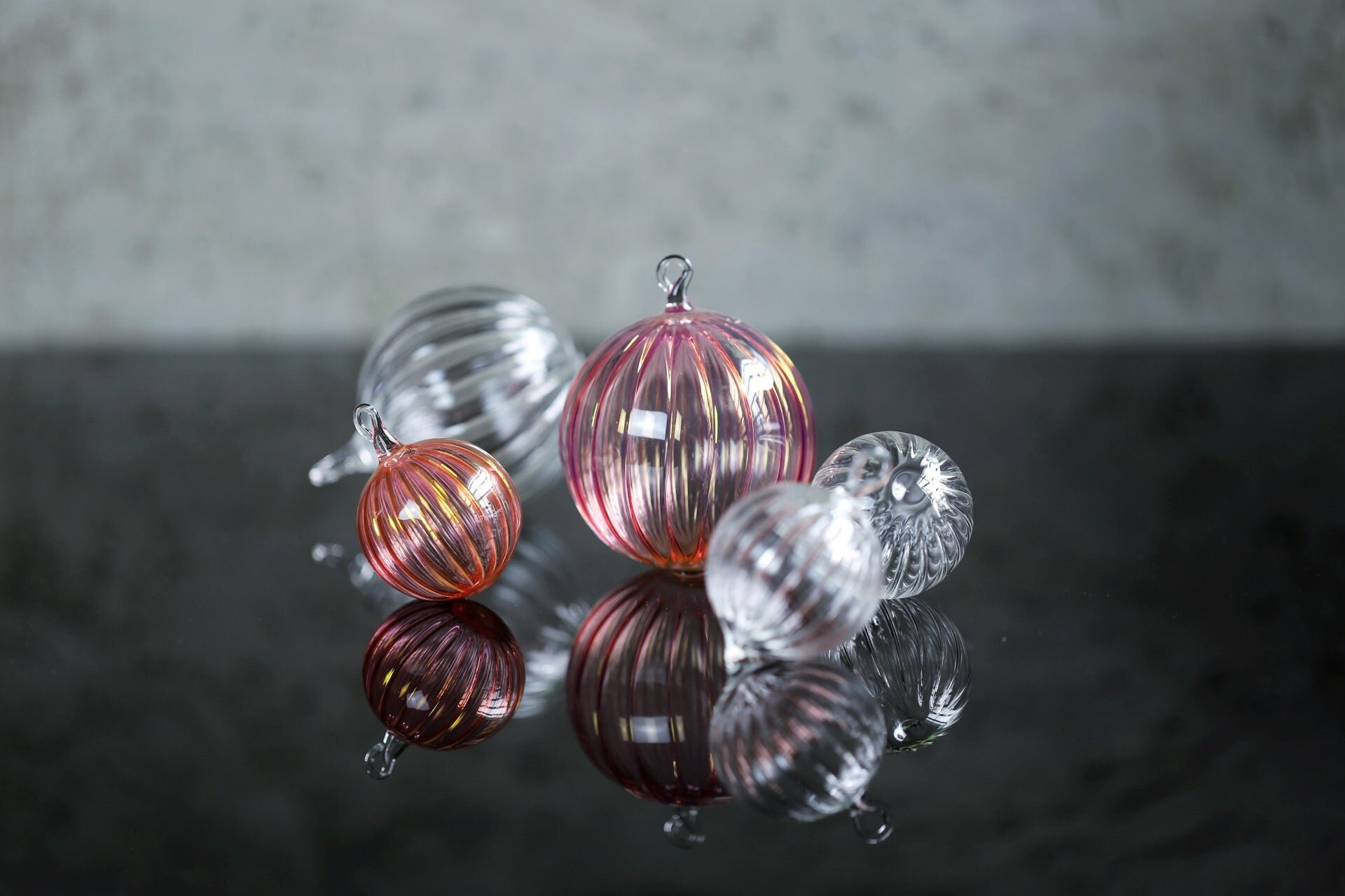 Hand Blown Glass Ornament - 24k Gold & Clear Borosilicate Bauble Christmas Decoration