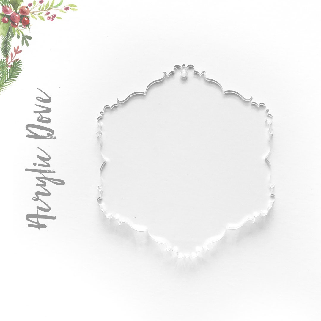 25 Acrylic Day Soto Christmas Ornaments 1/8 Thick Laser Cut Polished Edges Plexiglass