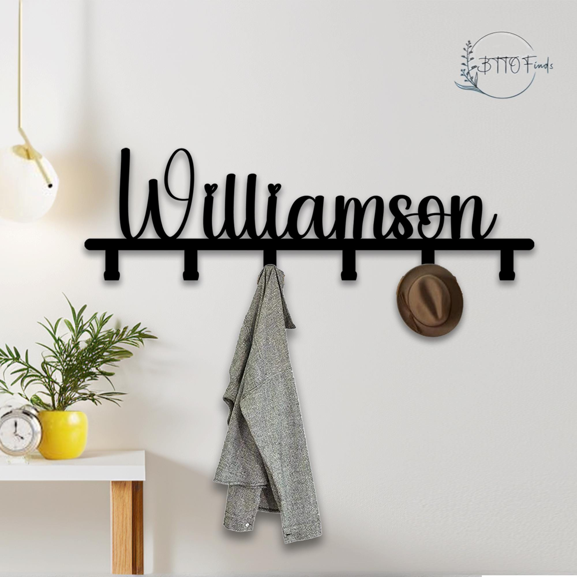 Custom Metal Wall Coat Rack - Personalized Entryway Hooks, Handcrafted Branch Design, Housewarming Gift, Modern Home Dec