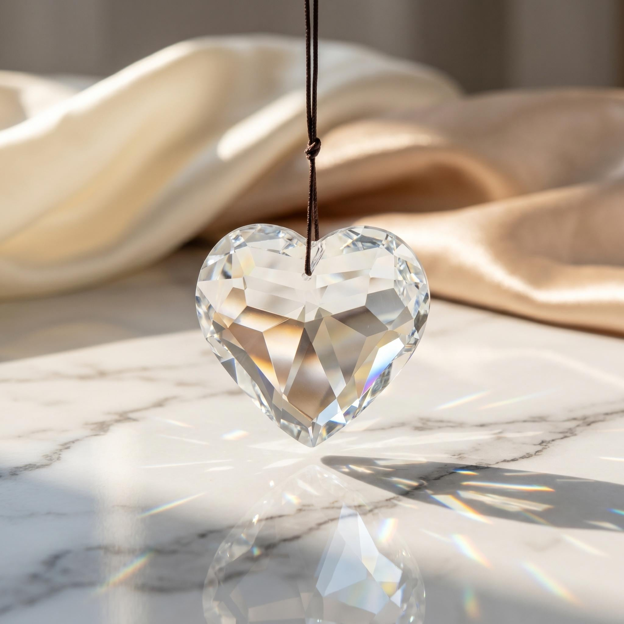 Heart Prism Suncatcher Window Hanging, Crystal Rainbow Maker, Romantic Sun Catcher Gift for Bedroom Decor 3 - MeasureMason Heart Prism Suncatcher Window Hanging, Crystal Rainbow Maker, Romantic Sun Catcher Gift for Bedroom Decor 3