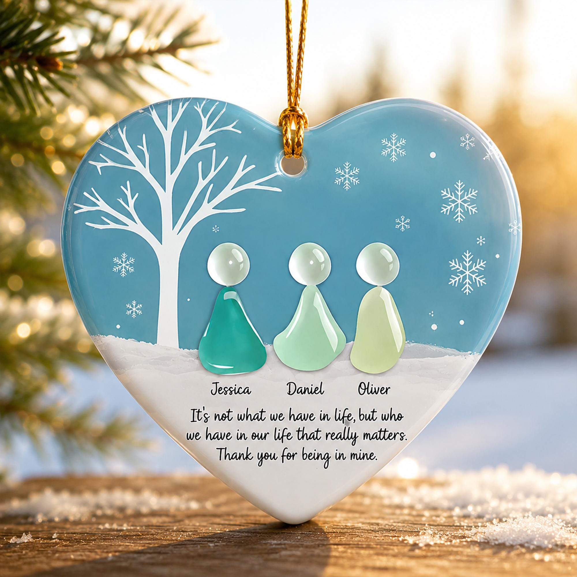 Personalized Sea Glass Family Ornament - Custom Names Ceramic & Acrylic Christmas Keepsake Gift 1 - MeasureMason Personalized Sea Glass Family Ornament - Custom Names Ceramic & Acrylic Christmas Keepsake Gift 1