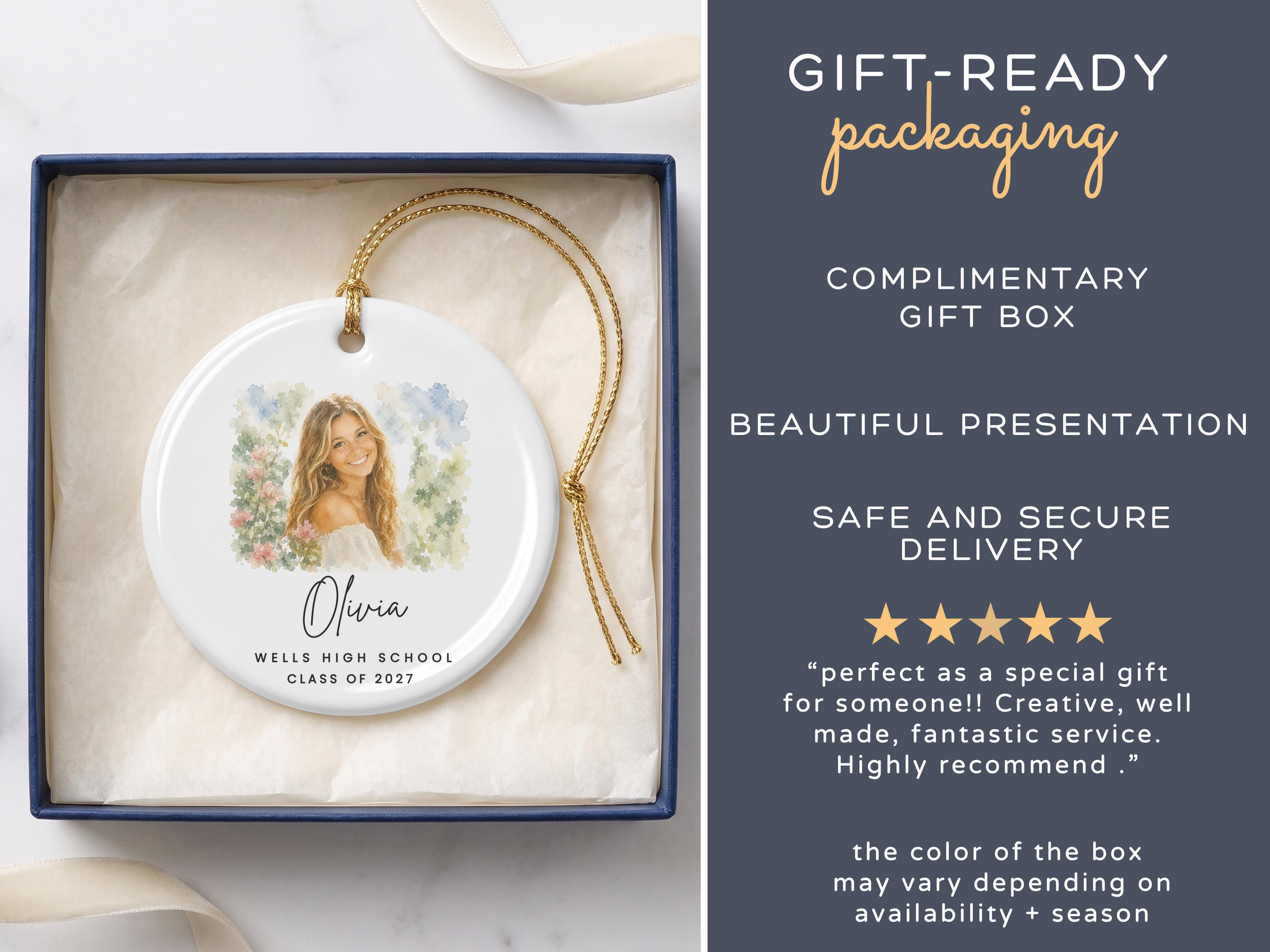 Personalized Senior 2027 Ornament, Custom Watercolor Photo Graduation Keepsake, Class of 2027 Christmas Gift 1 - MeasureMason Personalized Senior 2027 Ornament, Custom Watercolor Photo Graduation Keepsake, Class of 2027 Christmas Gift 1