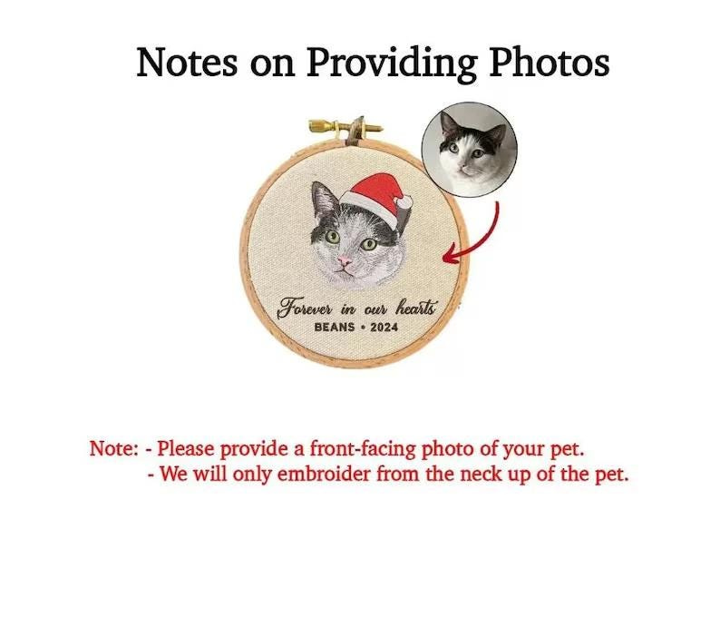 Embroidered Custom Pet Portrait Ornament: Personalized Dog Photo Frame 3 - MeasureMason Embroidered Custom Pet Portrait Ornament: Personalized Dog Photo Frame 3