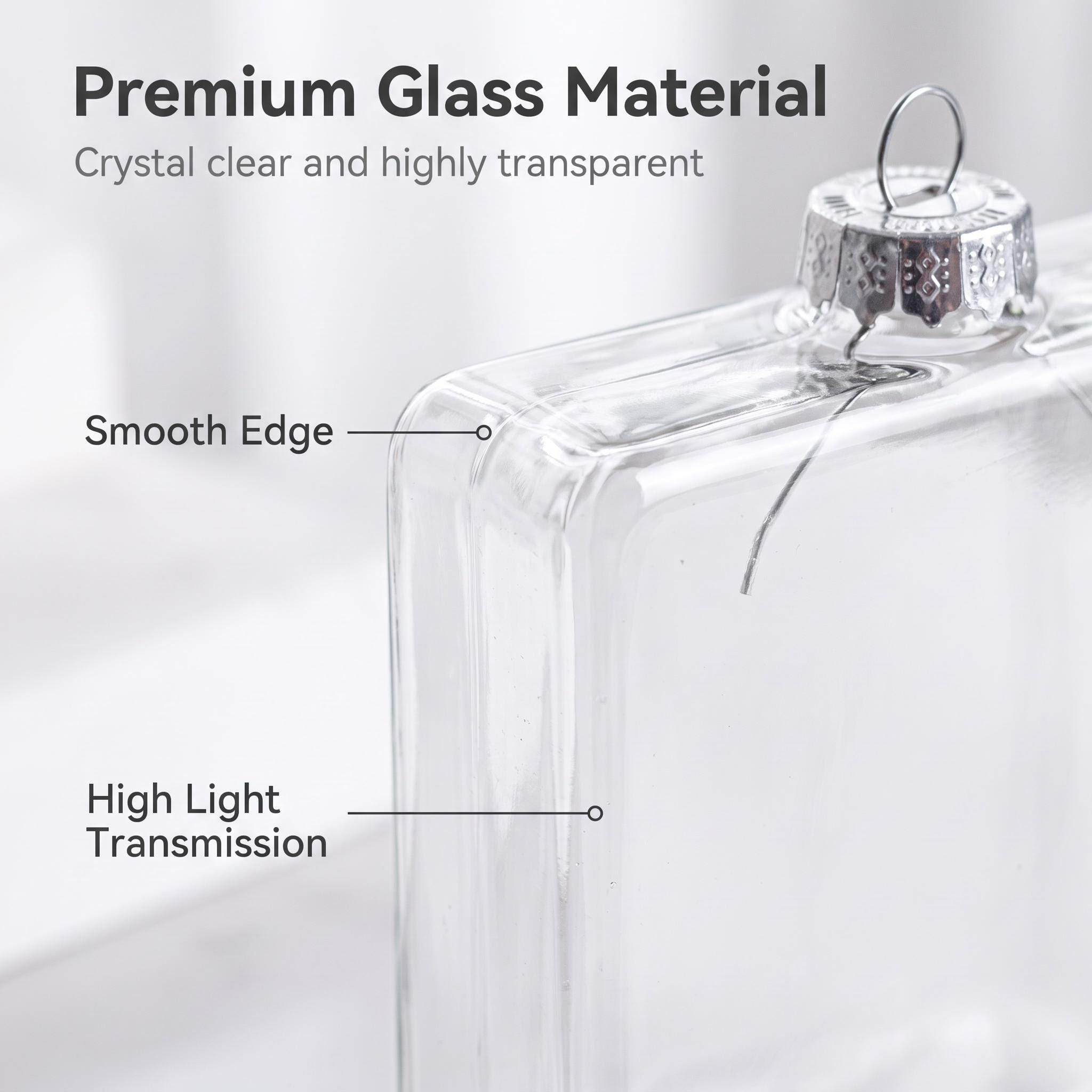 10 Pack 3.15" Glass Flat Square Cube Ornaments DIY Paintable Fillable Christmas Decor 80mm 3 - MeasureMason 10 Pack 3.15" Glass Flat Square Cube Ornaments DIY Paintable Fillable Christmas Decor 80mm 3