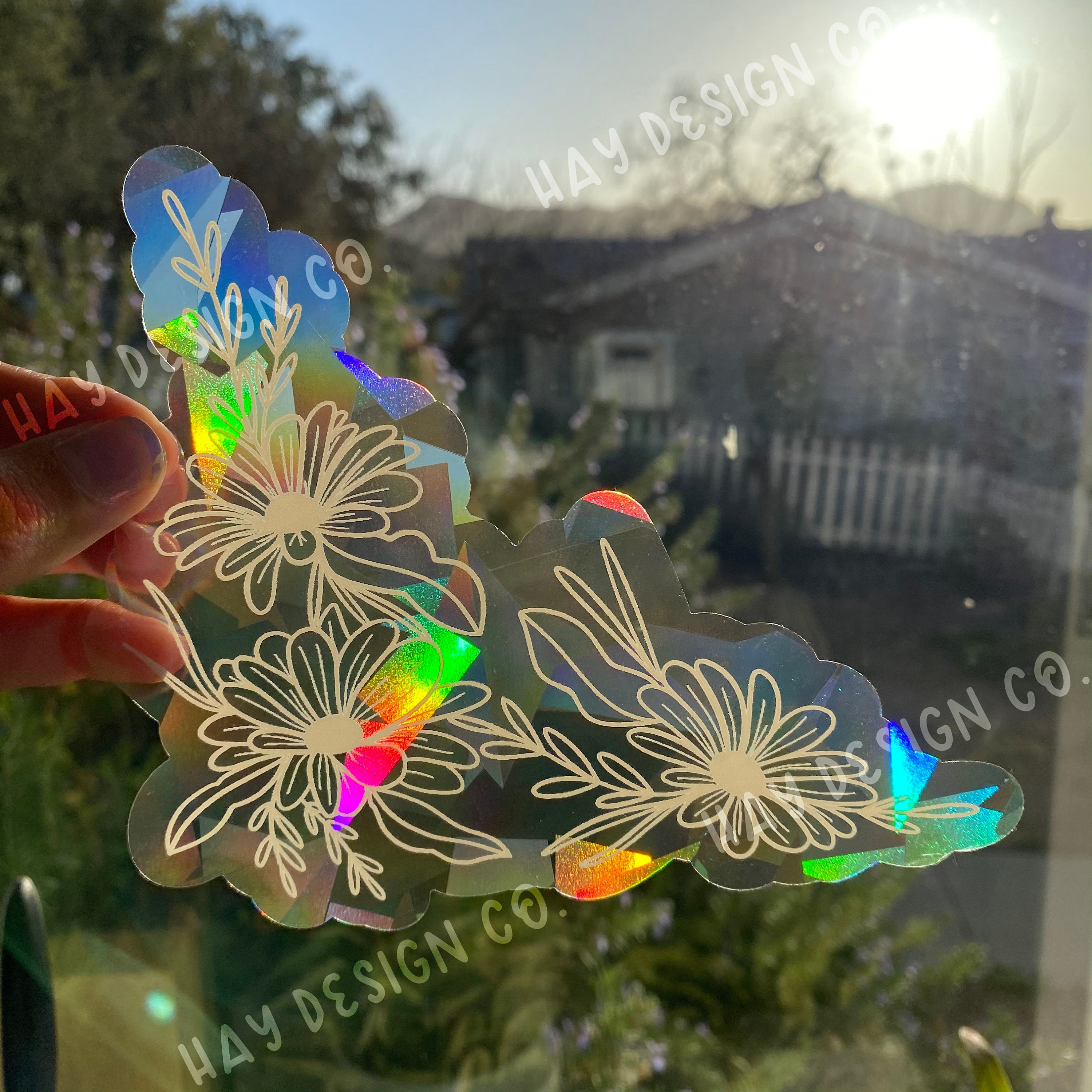 Daisy Suncatcher Window Decal – Rainbow Maker Prismatic Cling 4 - MeasureMason Daisy Suncatcher Window Decal – Rainbow Maker Prismatic Cling 4