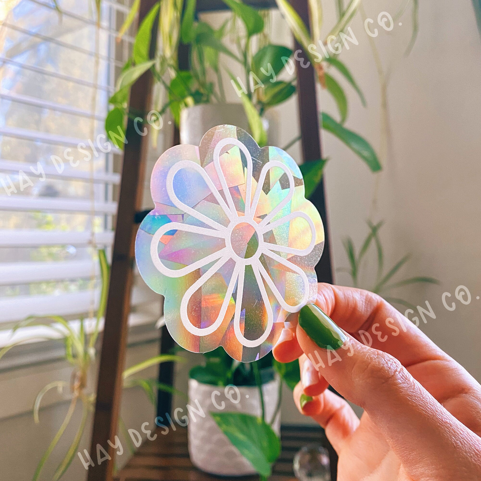 Flower Suncatcher Pack of 3 or 5 - Rainbow Maker - Prismatic Window Decal Sticker 1 - MeasureMason Flower Suncatcher Pack of 3 or 5 - Rainbow Maker - Prismatic Window Decal Sticker 1
