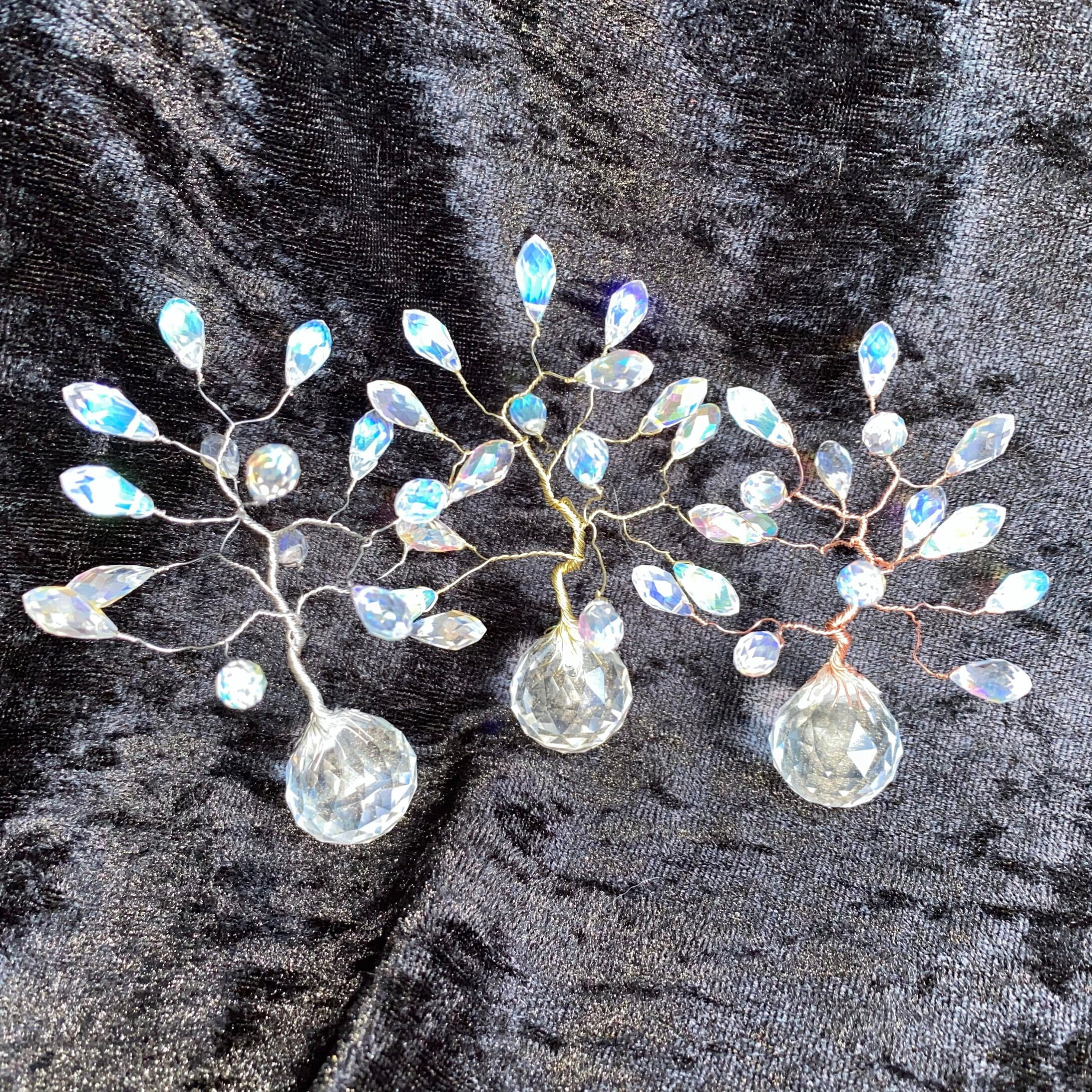 Mini Crystal Christmas Tree, Glow in the Dark Crystal Prism Tree, Valentines Day Gift Idea, Anniversary Gift 1 - MeasureMason Mini Crystal Christmas Tree, Glow in the Dark Crystal Prism Tree, Valentines Day Gift Idea, Anniversary Gift 1