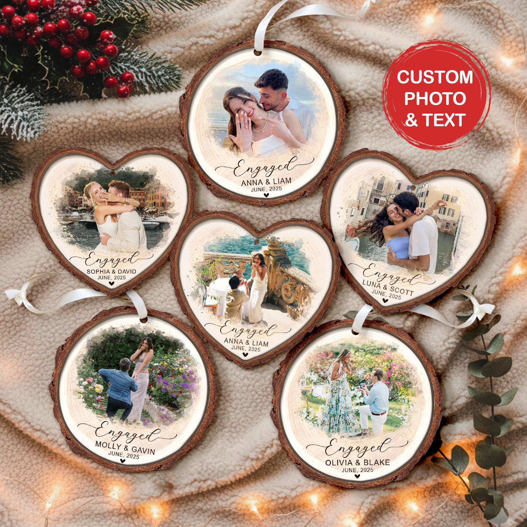 Personalized 2 Layer Wooden Portrait From Photo Proposal Photo Ornament – Custom Engagement Christmas Keepsake 2025