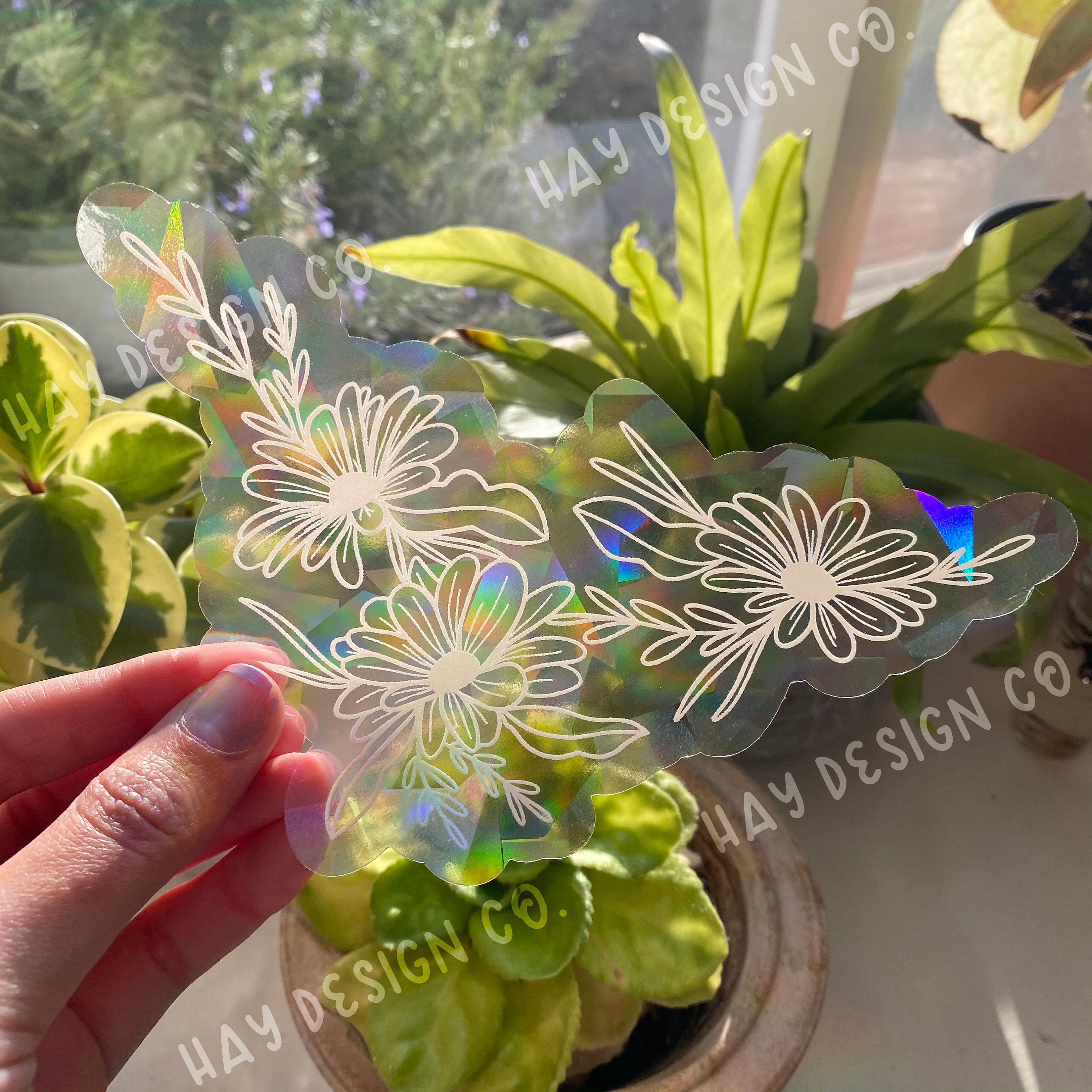 Daisy Suncatcher Window Decal – Rainbow Maker Prismatic Cling 3 - MeasureMason Daisy Suncatcher Window Decal – Rainbow Maker Prismatic Cling 3