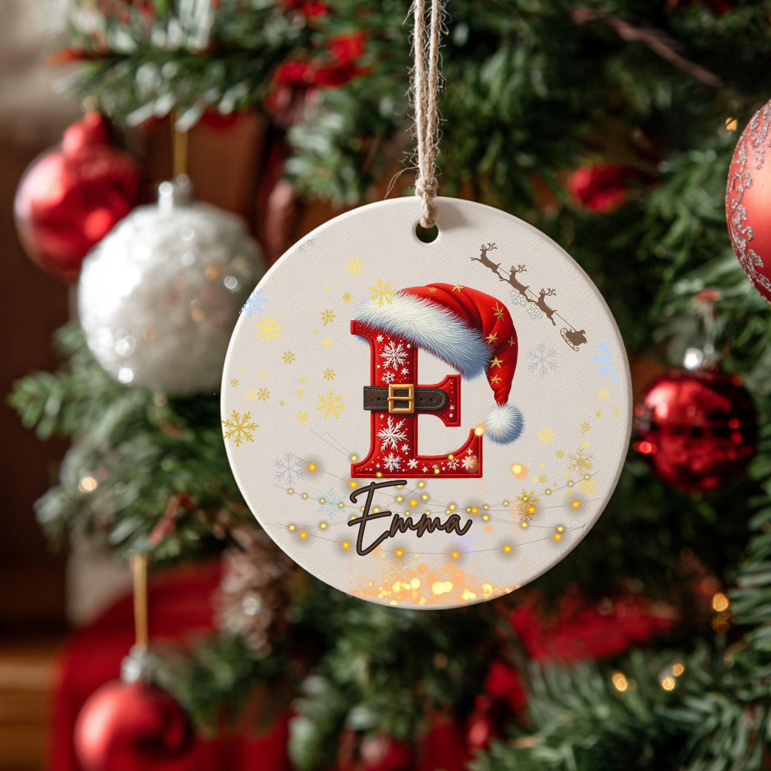 Personalized Letter Name Ornament 2025 Christmas Family Keepsake, Custom Initial Ceramic Ornament, Holiday Decor Personalized Letter Name Ornament 2025 Christmas Family Keepsake, Custom Initial Ceramic Ornament, Holiday Decor