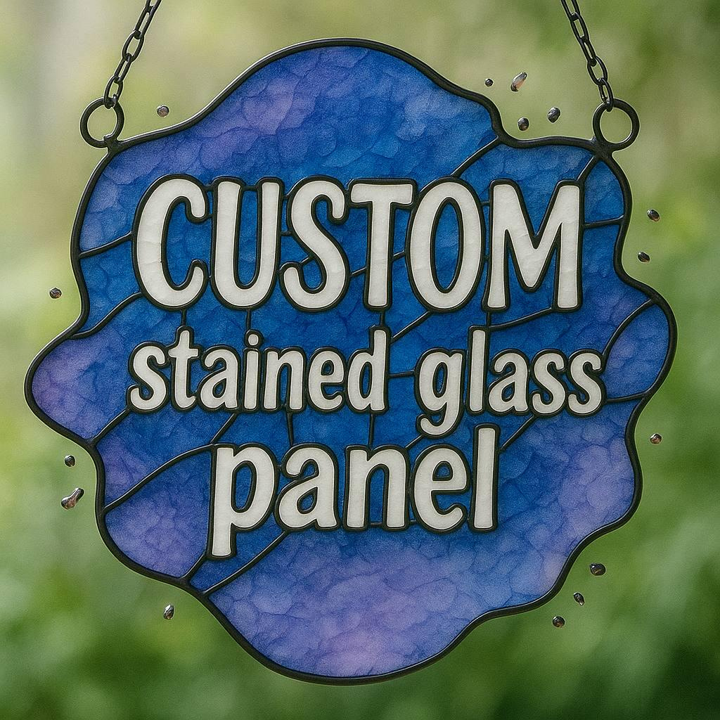 Custom Stained Glass Panel, Personalized Suncatcher Window Hanging, Bespoke Home Decor, Handmade Glass Art