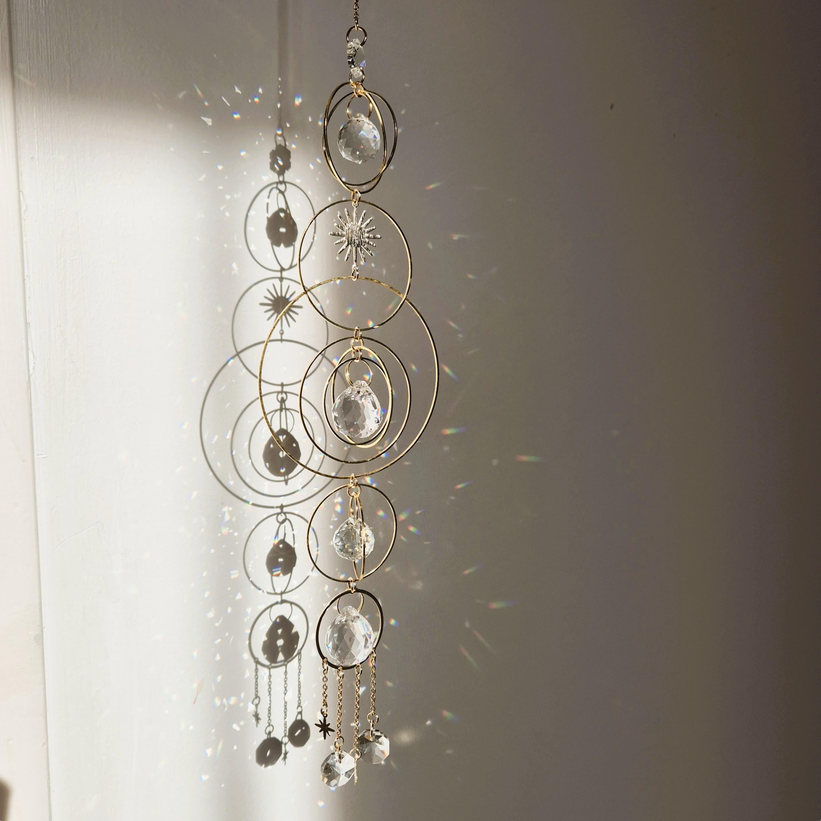 ZENITH XXL Crystal Suncatcher for Window - Large Handmade Boho Decor & Feng Shui Gift