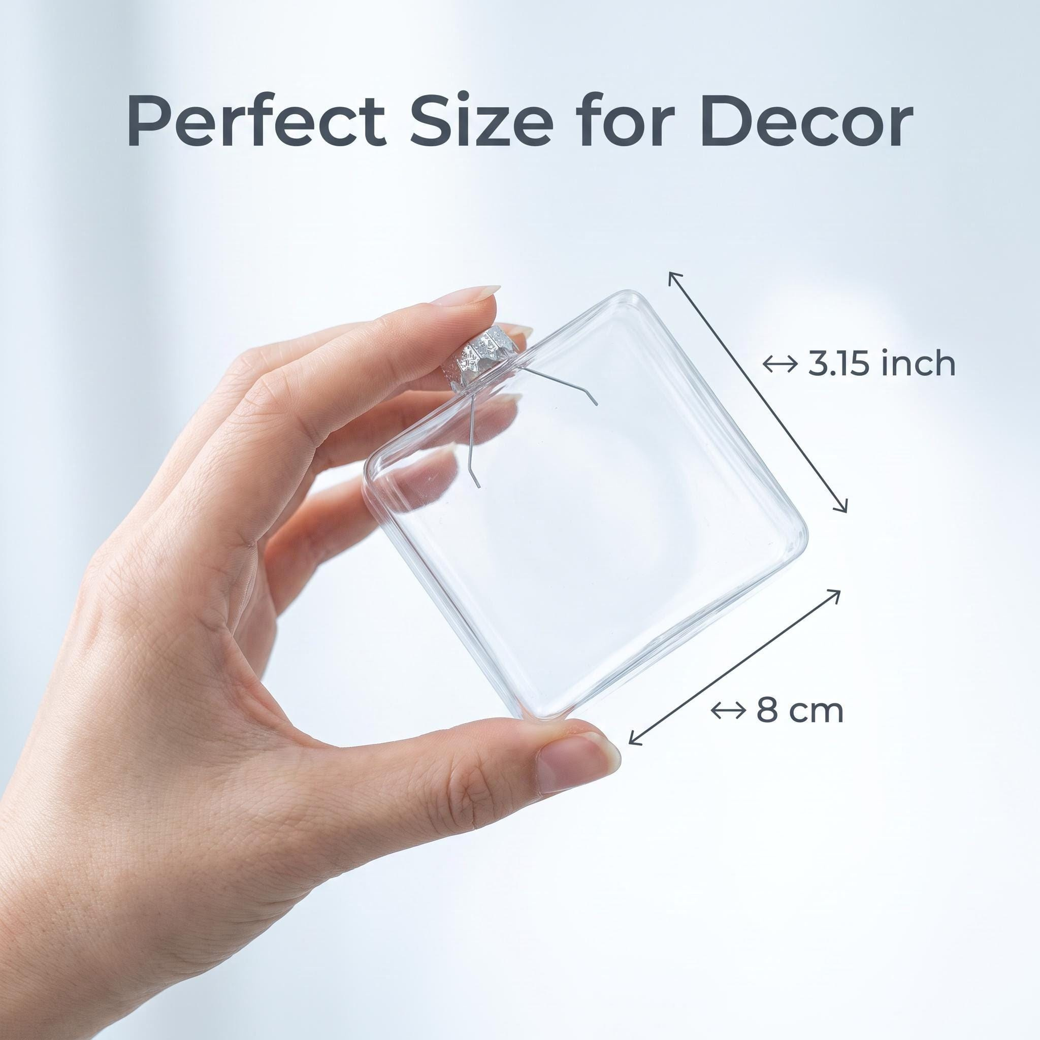 10 Pack 3.15" Glass Flat Square Cube Ornaments DIY Paintable Fillable Christmas Decor 80mm 2 - MeasureMason 10 Pack 3.15" Glass Flat Square Cube Ornaments DIY Paintable Fillable Christmas Decor 80mm 2