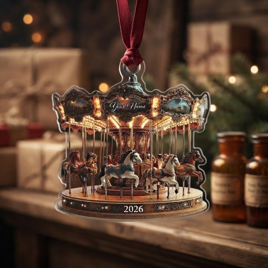 Personalized Carousel Ornament - Custom Christmas Tree Décor Personalized Carousel Ornament - Custom Christmas Tree Décor