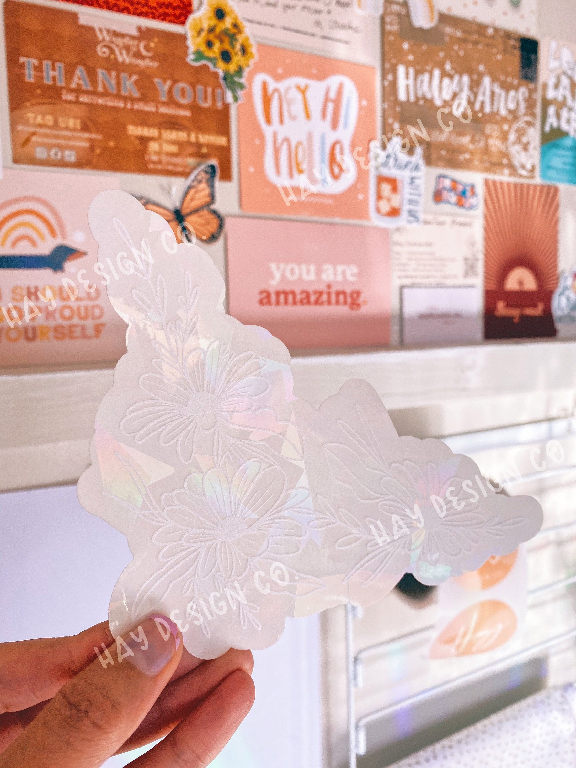 Daisy Suncatcher Window Decal – Rainbow Maker Prismatic Cling 2 - MeasureMason Daisy Suncatcher Window Decal – Rainbow Maker Prismatic Cling 2