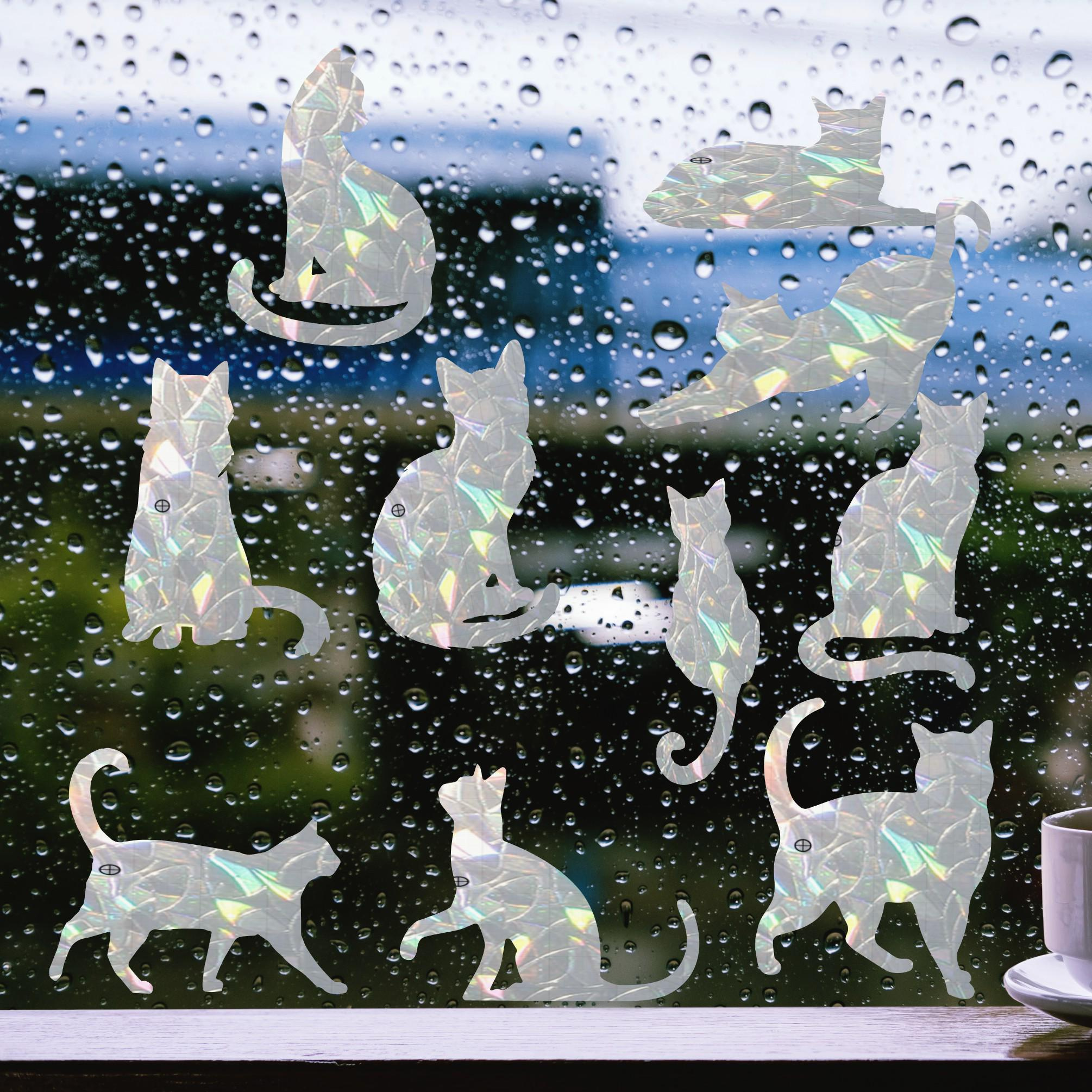 10 Cats Suncatcher Set - Rainbow Light Window Decals for Cat Lovers & Nursery Decor