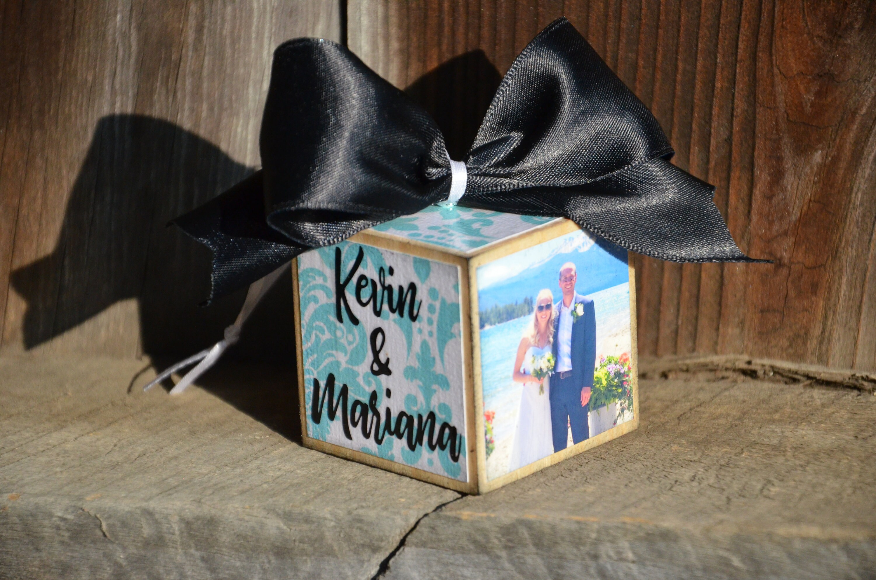 Personalized Photo Christmas Ornament - Custom Wooden Block Holiday Gift - Babys First, Wedding, Family Keepsake 2 - MeasureMason Personalized Photo Christmas Ornament - Custom Wooden Block Holiday Gift - Babys First, Wedding, Family Keepsake 2