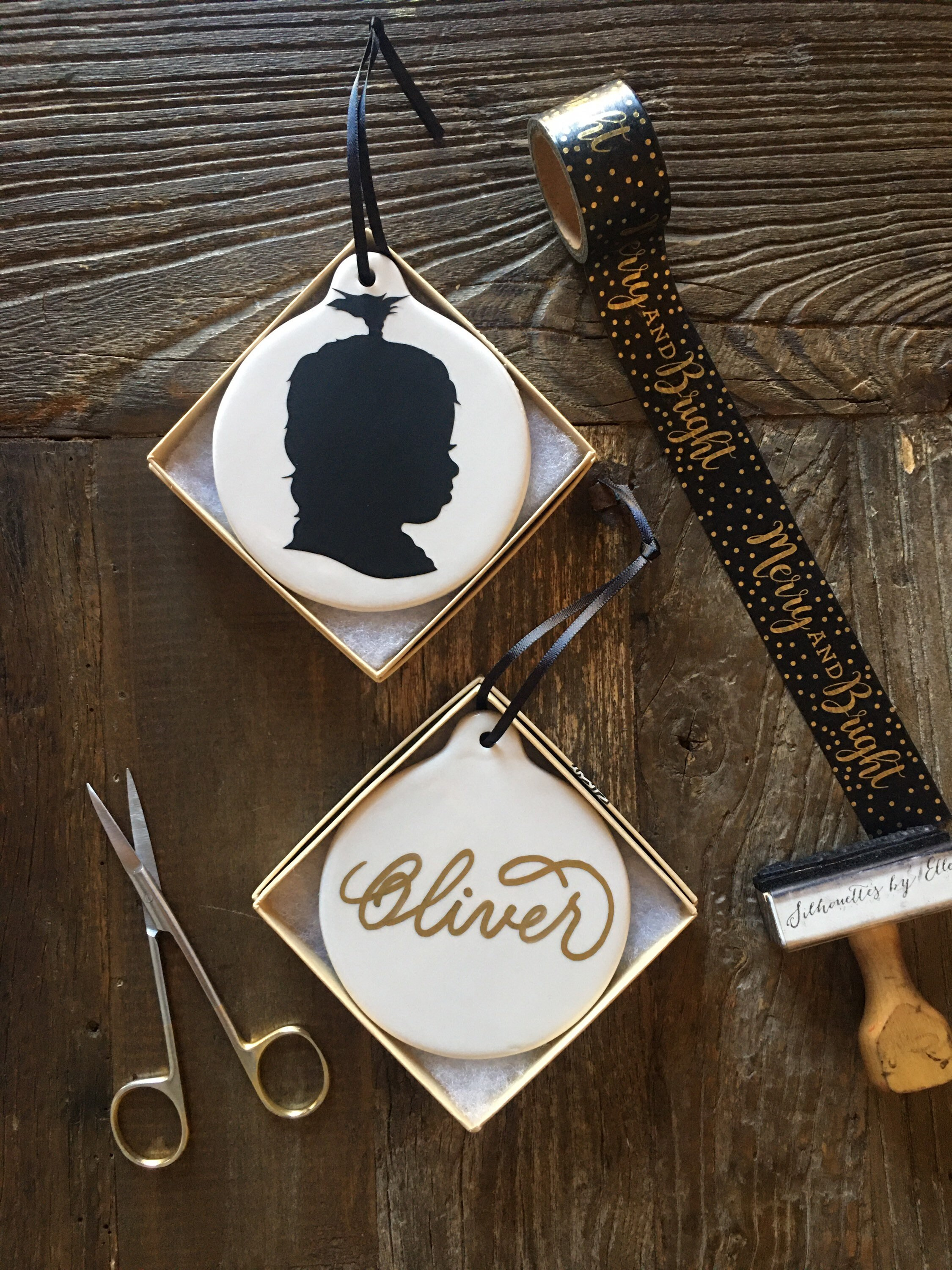 Custom Hand-Cut Silhouette Ornament - Personalized Family Keepsake with Optional Hand-Lettered Names 3 - MeasureMason Custom Hand-Cut Silhouette Ornament - Personalized Family Keepsake with Optional Hand-Lettered Names 3