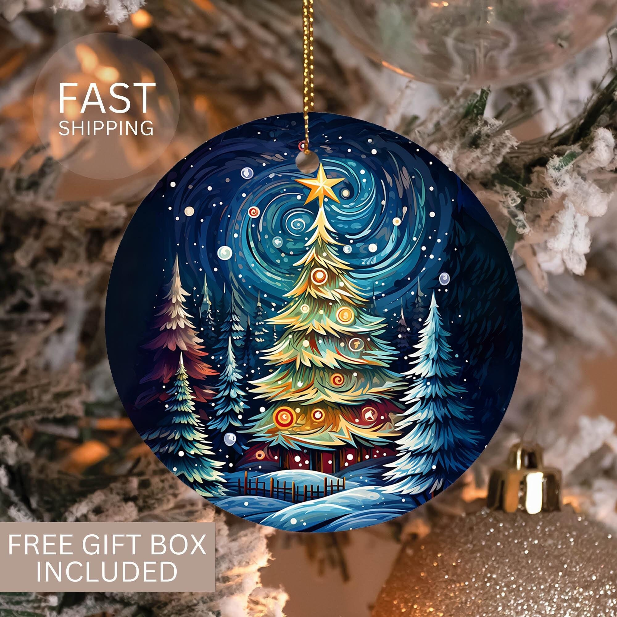 Christmas 2026 Round Ceramic Ornament - Holiday Tree Decoration Keepsake Gift Christmas 2026 Round Ceramic Ornament - Holiday Tree Decoration Keepsake Gift