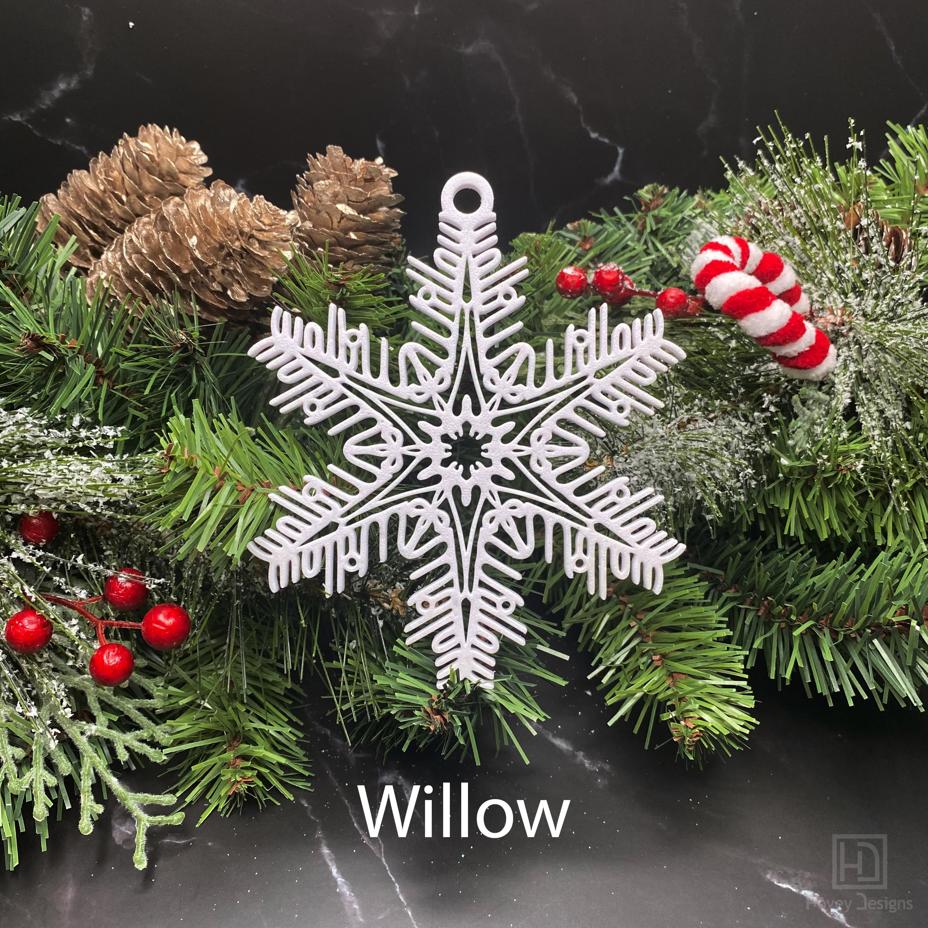 Personalized Snowflake Ornament with Name, Custom Christmas Keepsake