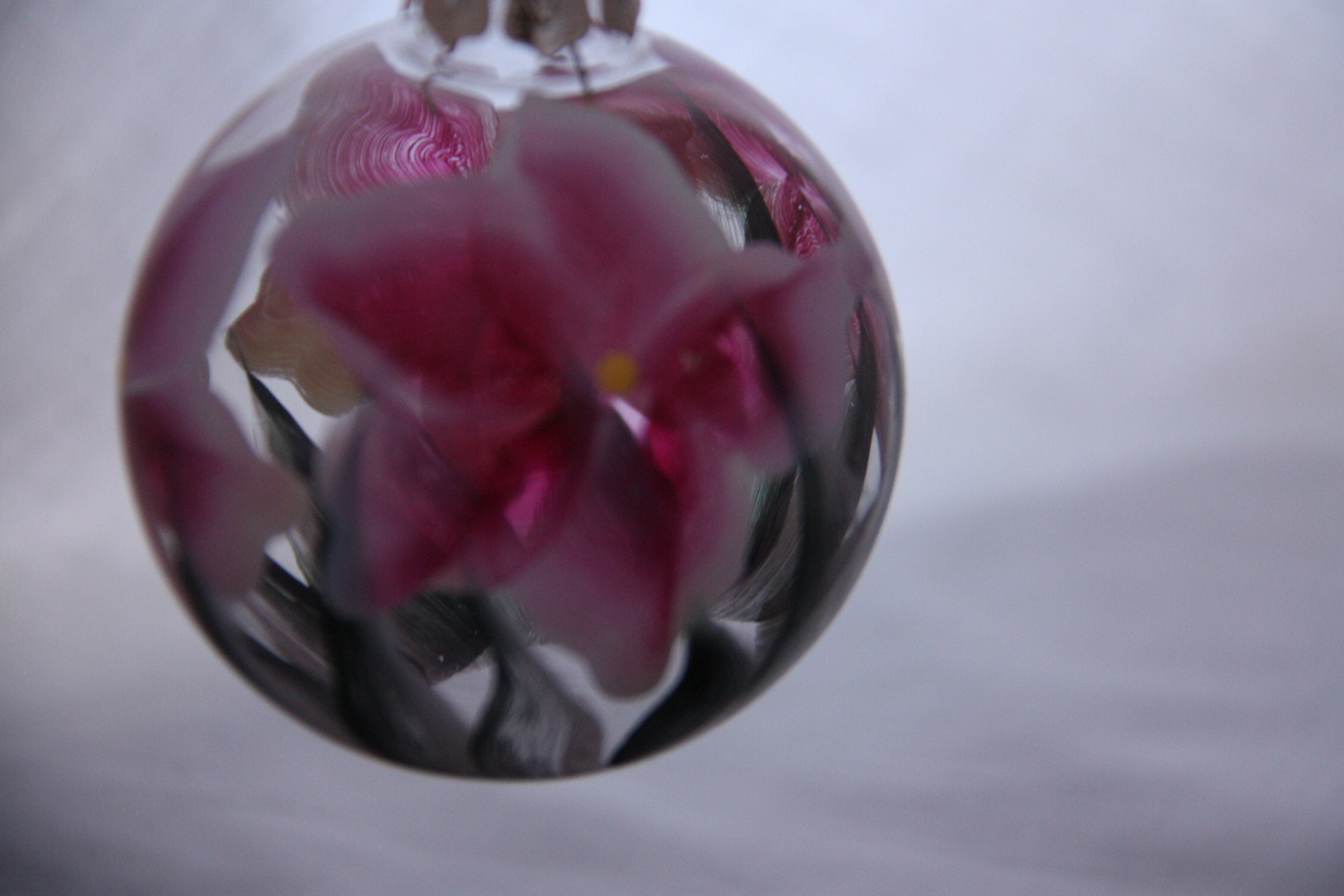 Hand Painted Glass Christmas Ornament with Amaryllis Floral Design 2 - MeasureMason Hand Painted Glass Christmas Ornament with Amaryllis Floral Design 2