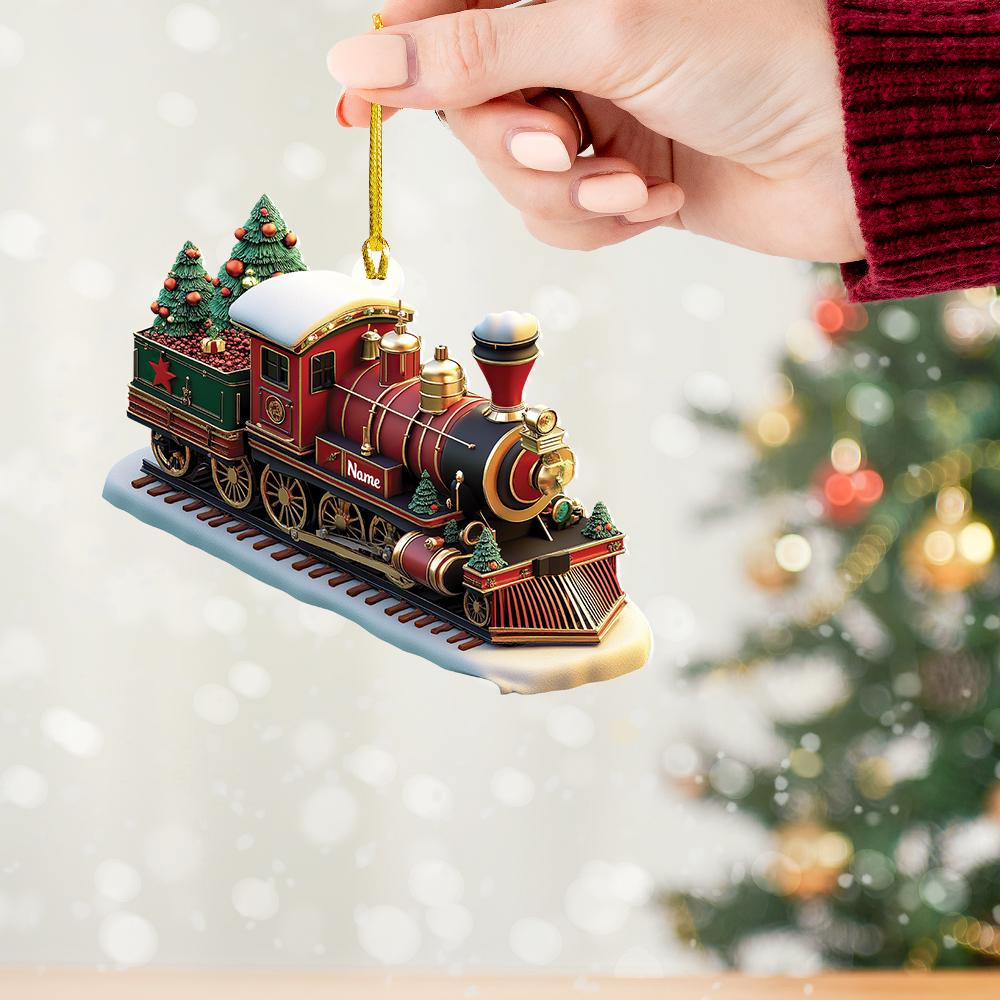 Personalized Train Driver Christmas Ornament - Custom Locomotive Engineer Holiday Decoration 2 - MeasureMason Personalized Train Driver Christmas Ornament - Custom Locomotive Engineer Holiday Decoration 2