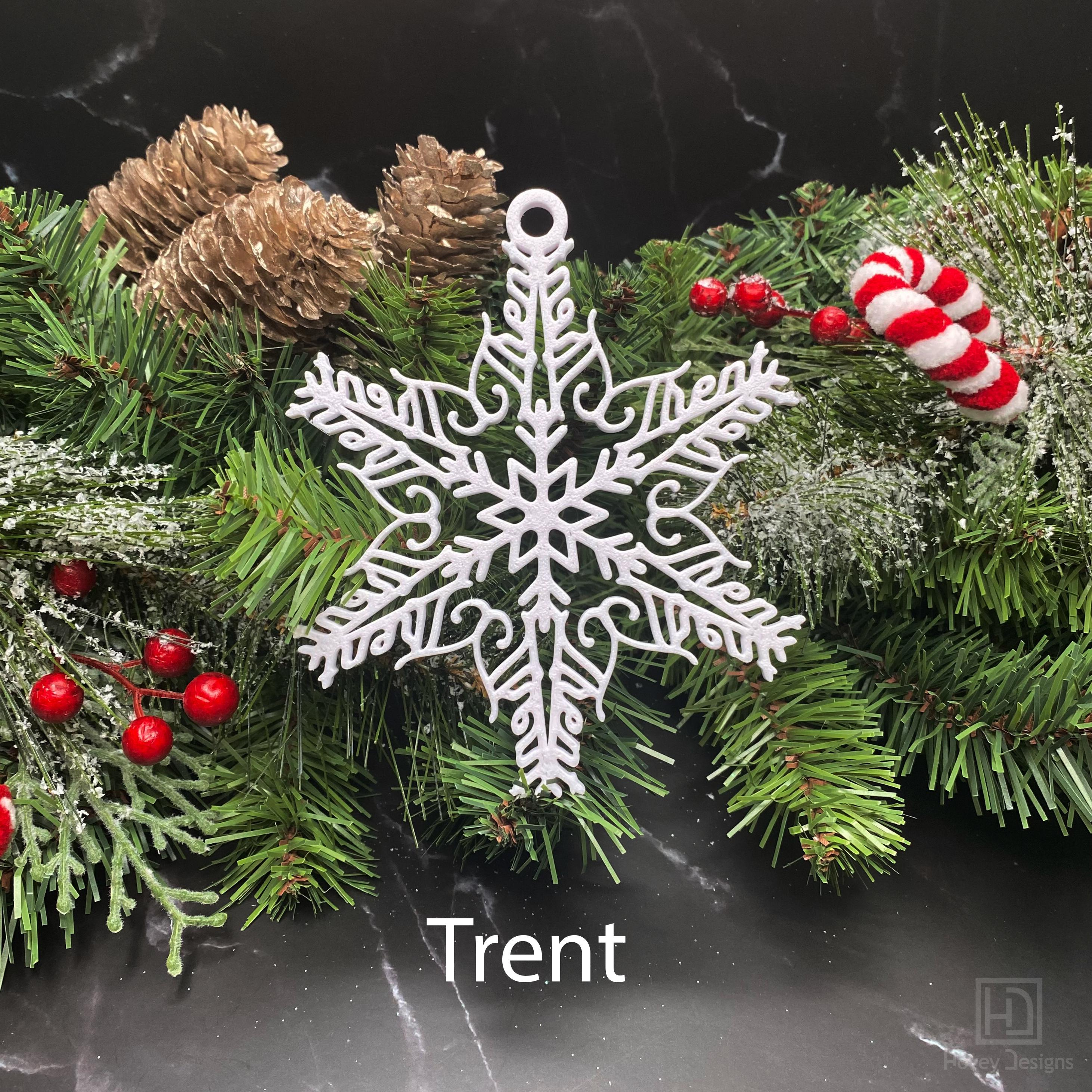 Personalized Snowflake Ornament with Name, Custom Christmas Keepsake 1 - MeasureMason Personalized Snowflake Ornament with Name, Custom Christmas Keepsake 1