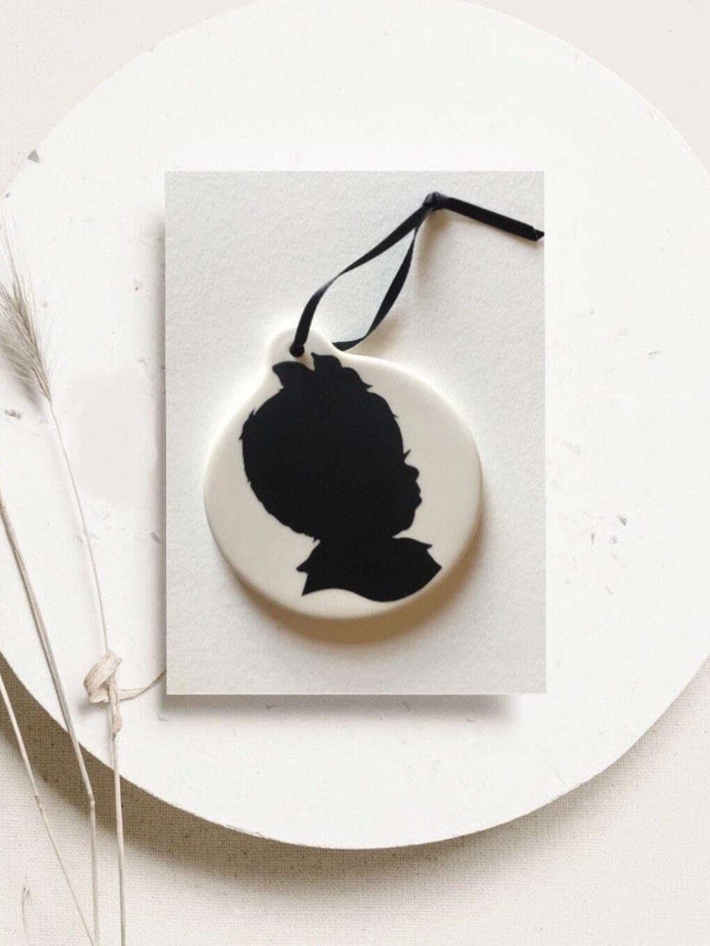 Custom Hand-Cut Silhouette Ornament - Personalized Family Keepsake with Optional Hand-Lettered Names 2 - MeasureMason Custom Hand-Cut Silhouette Ornament - Personalized Family Keepsake with Optional Hand-Lettered Names 2