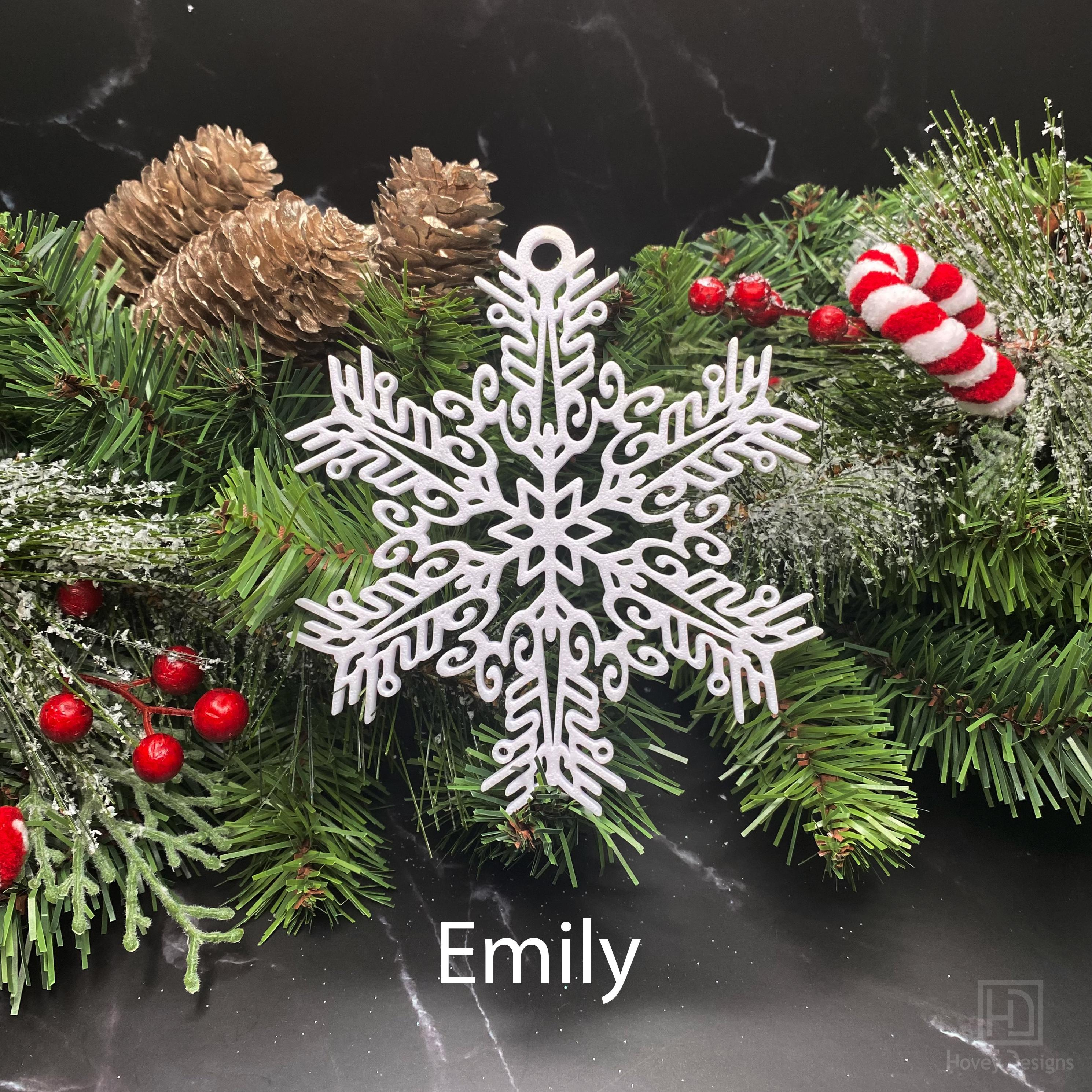 Personalized Snowflake Ornament with Name, Custom Christmas Keepsake 4 - MeasureMason Personalized Snowflake Ornament with Name, Custom Christmas Keepsake 4