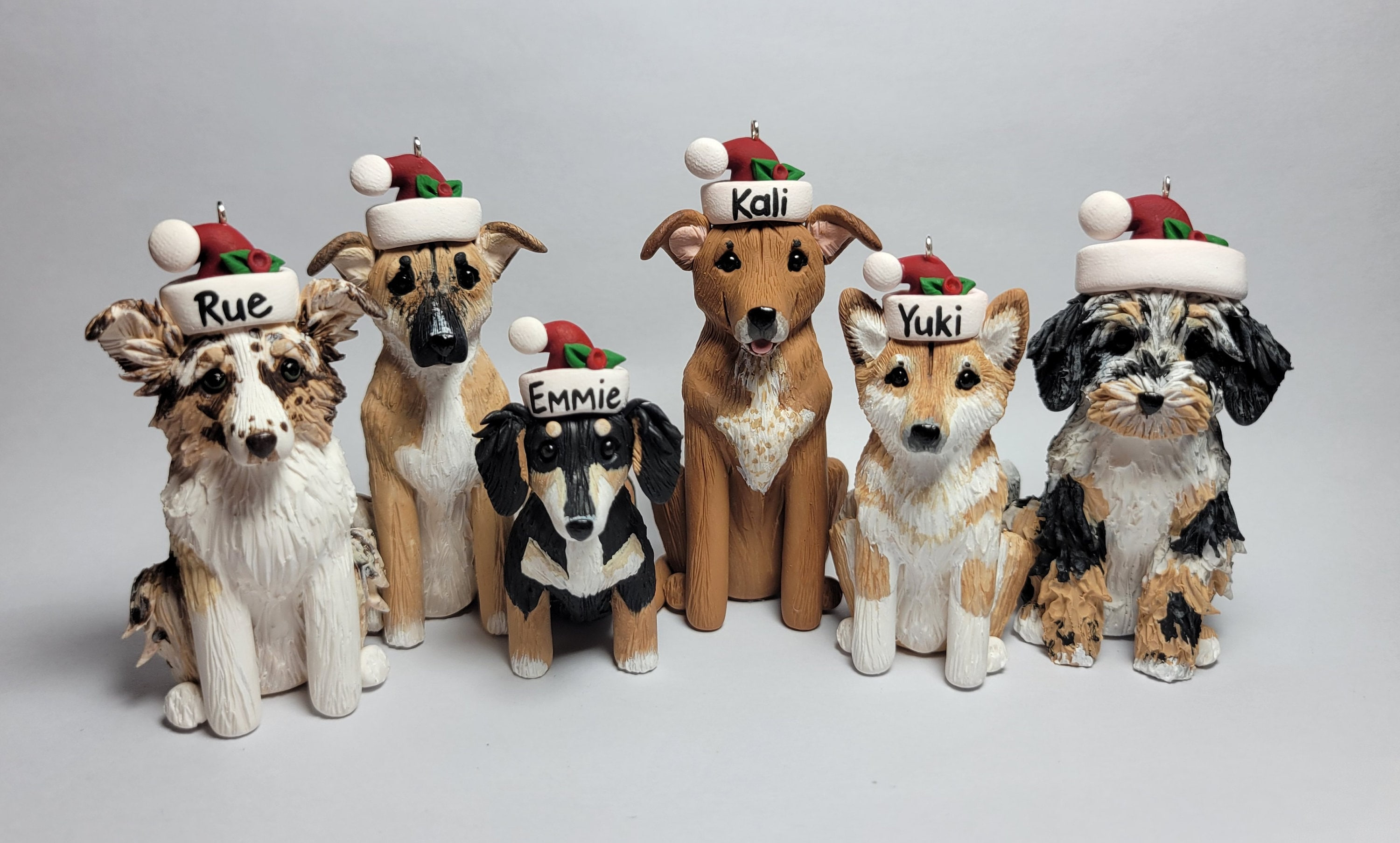 Custom Dog Christmas Ornament, Personalized Clay Pet Ornament Gift