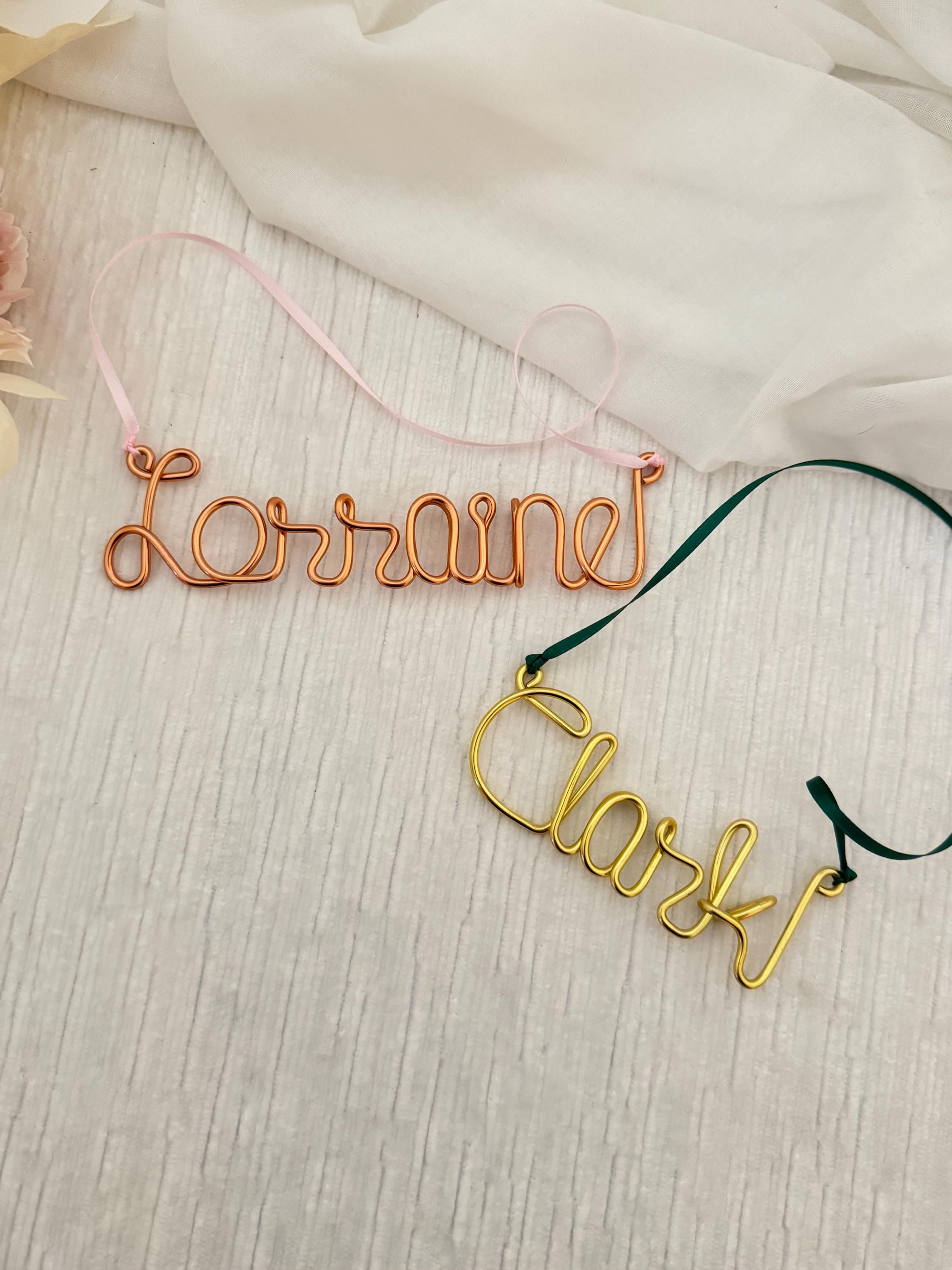 Personalized Wire Name Ornament - Custom Christmas Gift Tag & Holiday Tree Keepsake 2 - MeasureMason Personalized Wire Name Ornament - Custom Christmas Gift Tag & Holiday Tree Keepsake 2