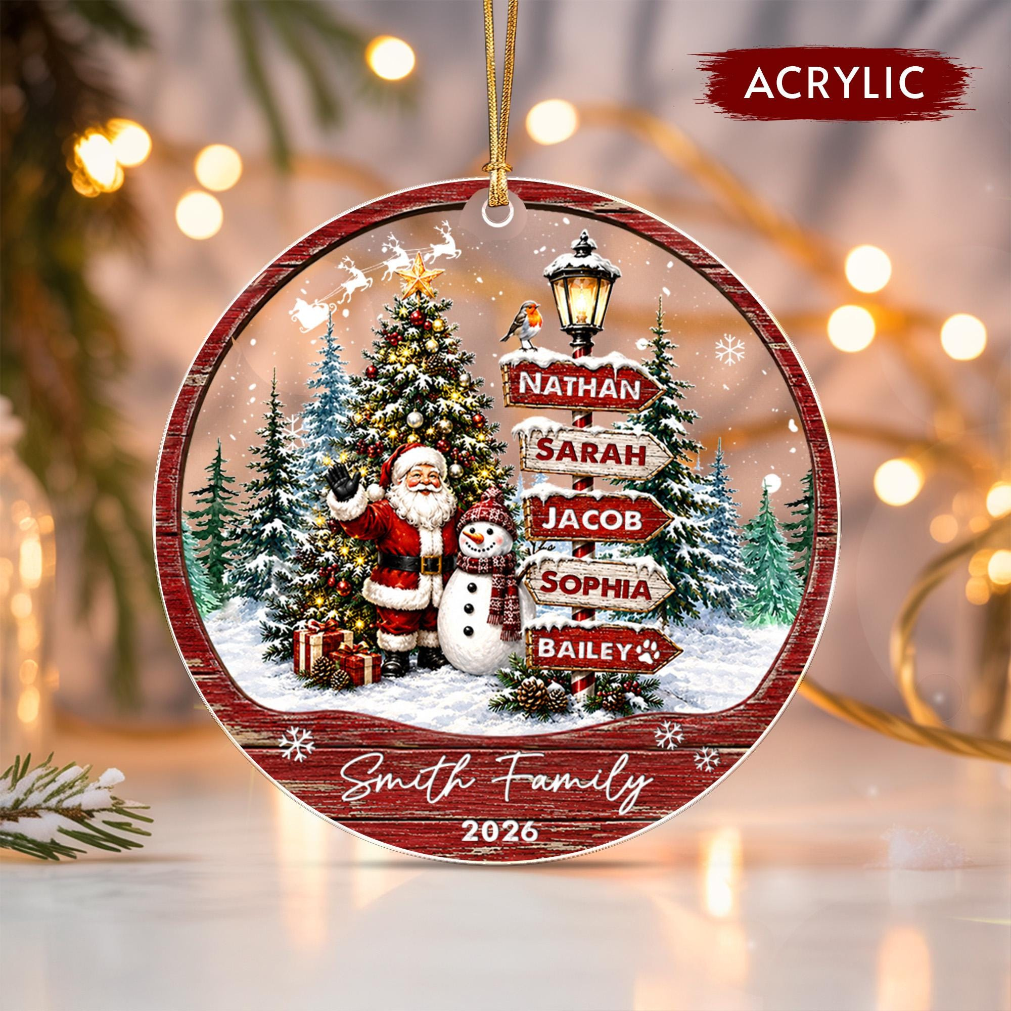 Custom Family Christmas Ornament: Personalized Signpost Keepsake 2026 1 - MeasureMason Custom Family Christmas Ornament: Personalized Signpost Keepsake 2026 1