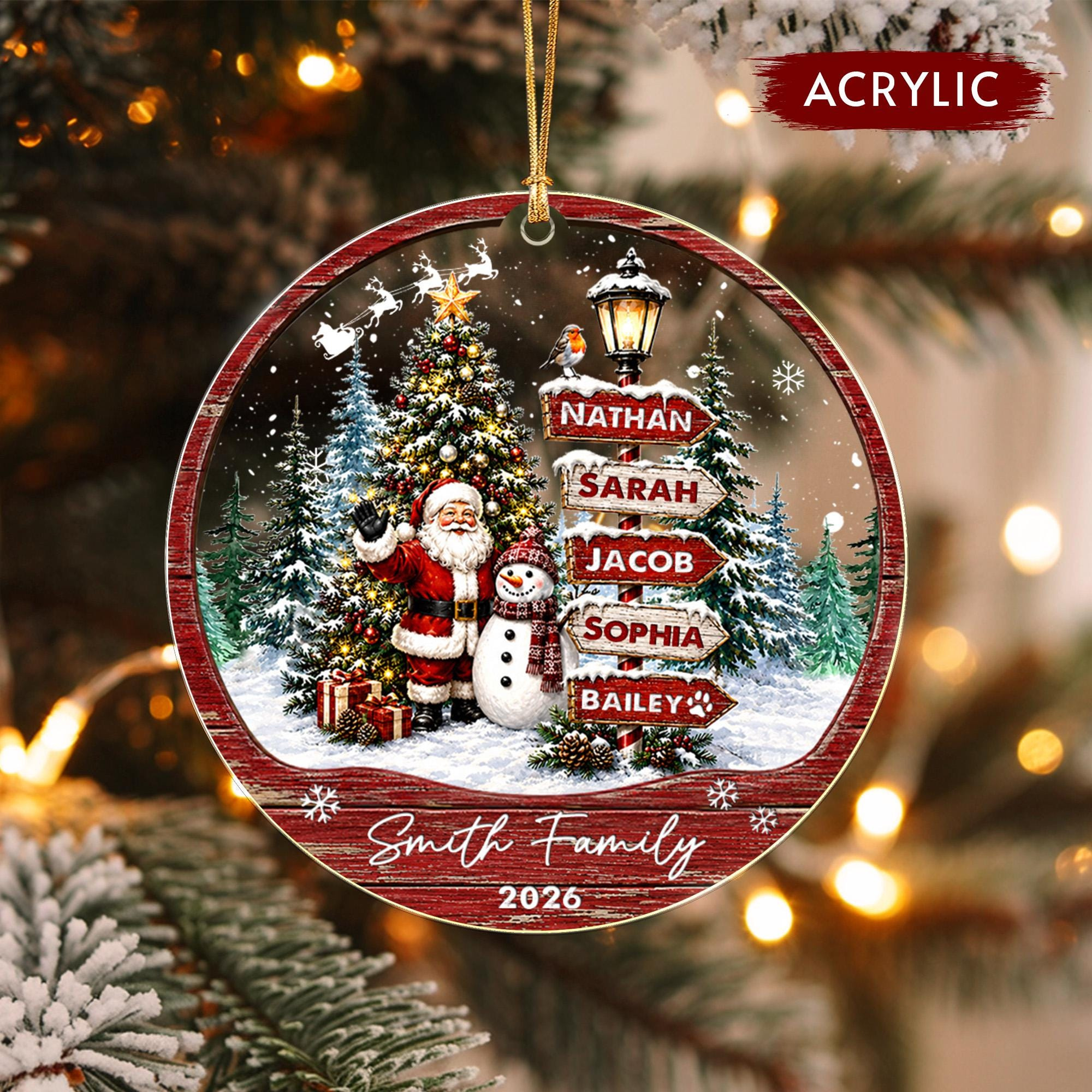 Custom Family Christmas Ornament: Personalized Signpost Keepsake 2026 2 - MeasureMason Custom Family Christmas Ornament: Personalized Signpost Keepsake 2026 2