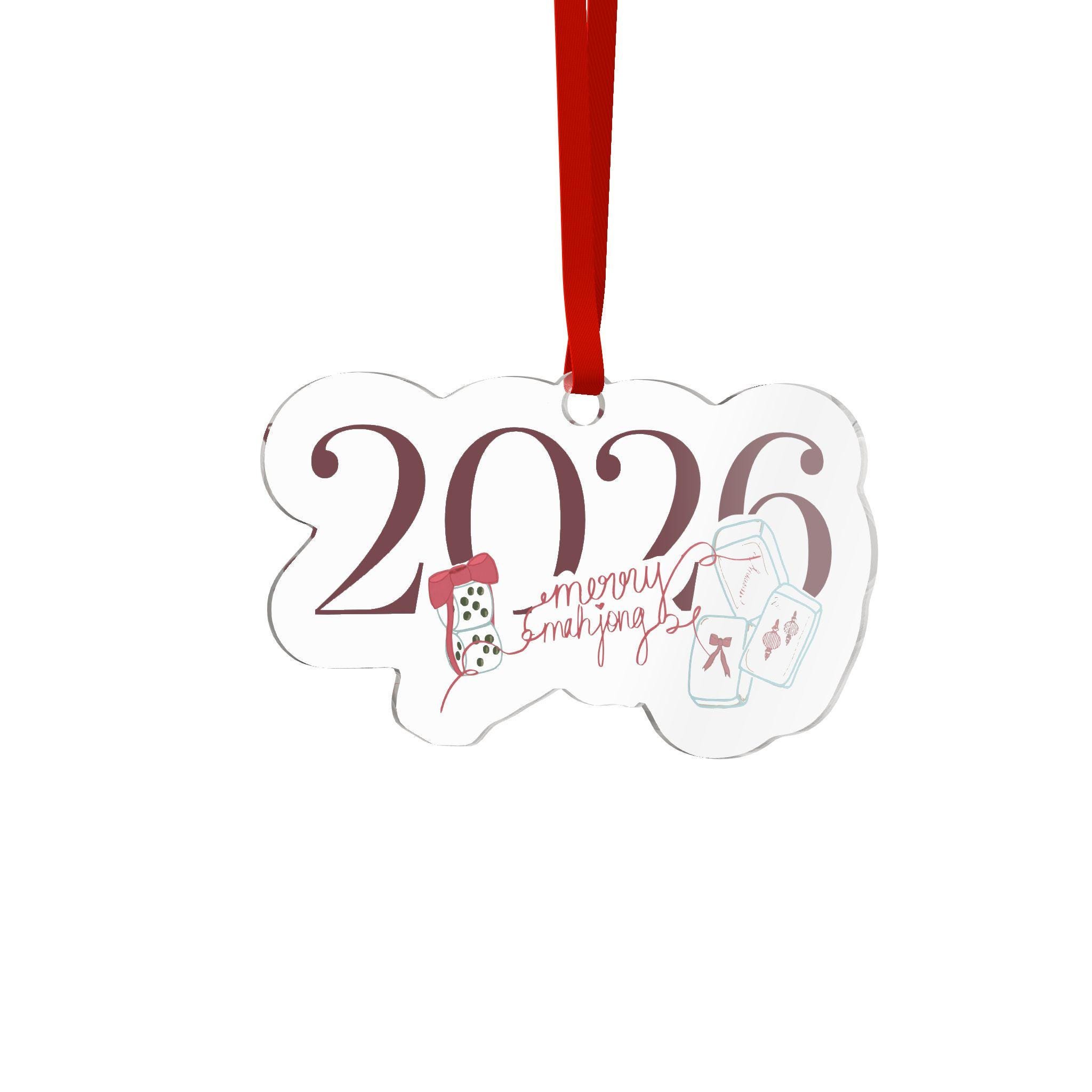 2026 Mahjong Christmas Ornament - Personalized Acrylic Gift for Mahjong Group, Hostess, Friends 1