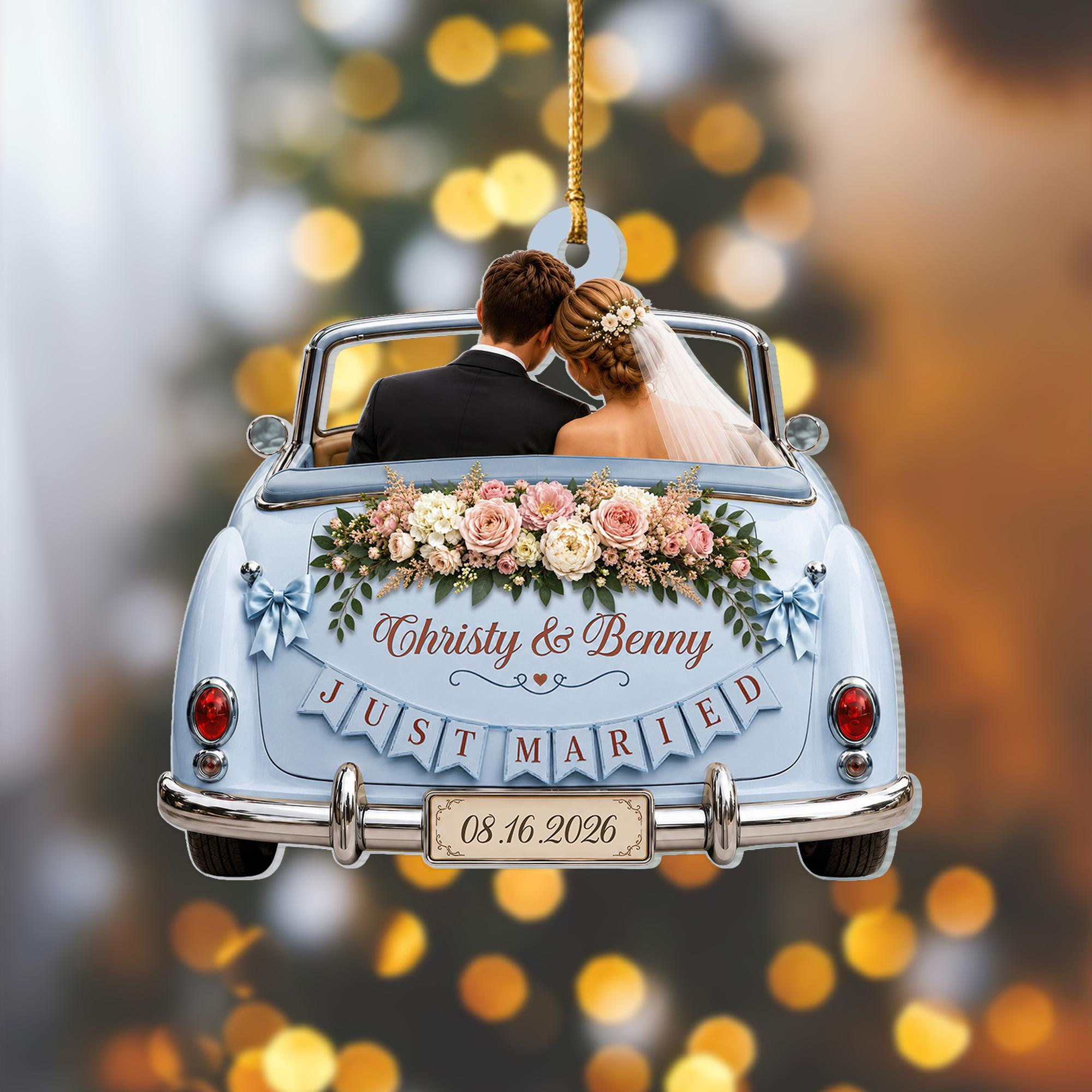 Personalized First Christmas Married Ornament - Custom Wedding Date Acrylic Keepsake 1 - MeasureMason Personalized First Christmas Married Ornament - Custom Wedding Date Acrylic Keepsake 1