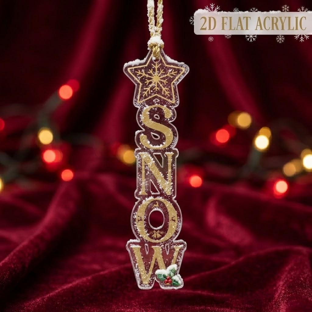 Personalized Name Christmas Ornament, 2D Flat Acrylic Vertical Ornament, Custom Letter Holiday Keepsake, Tree Decor 1 - MeasureMason Personalized Name Christmas Ornament, 2D Flat Acrylic Vertical Ornament, Custom Letter Holiday Keepsake, Tree Decor 1