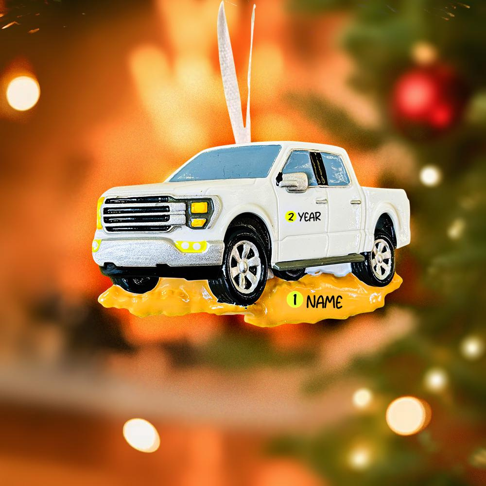 Personalized Pick Up Truck Christmas Ornament - Custom Name & Year Tree Decoration Personalized Pick Up Truck Christmas Ornament - Custom Name & Year Tree Decoration