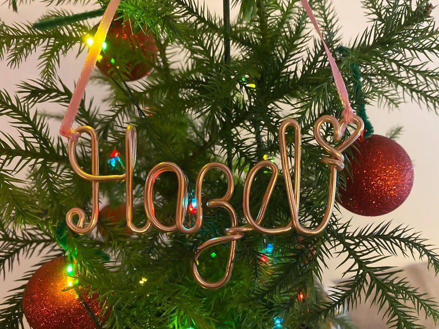 Personalized Wire Name Ornament - Custom Christmas Gift Tag & Holiday Tree Keepsake