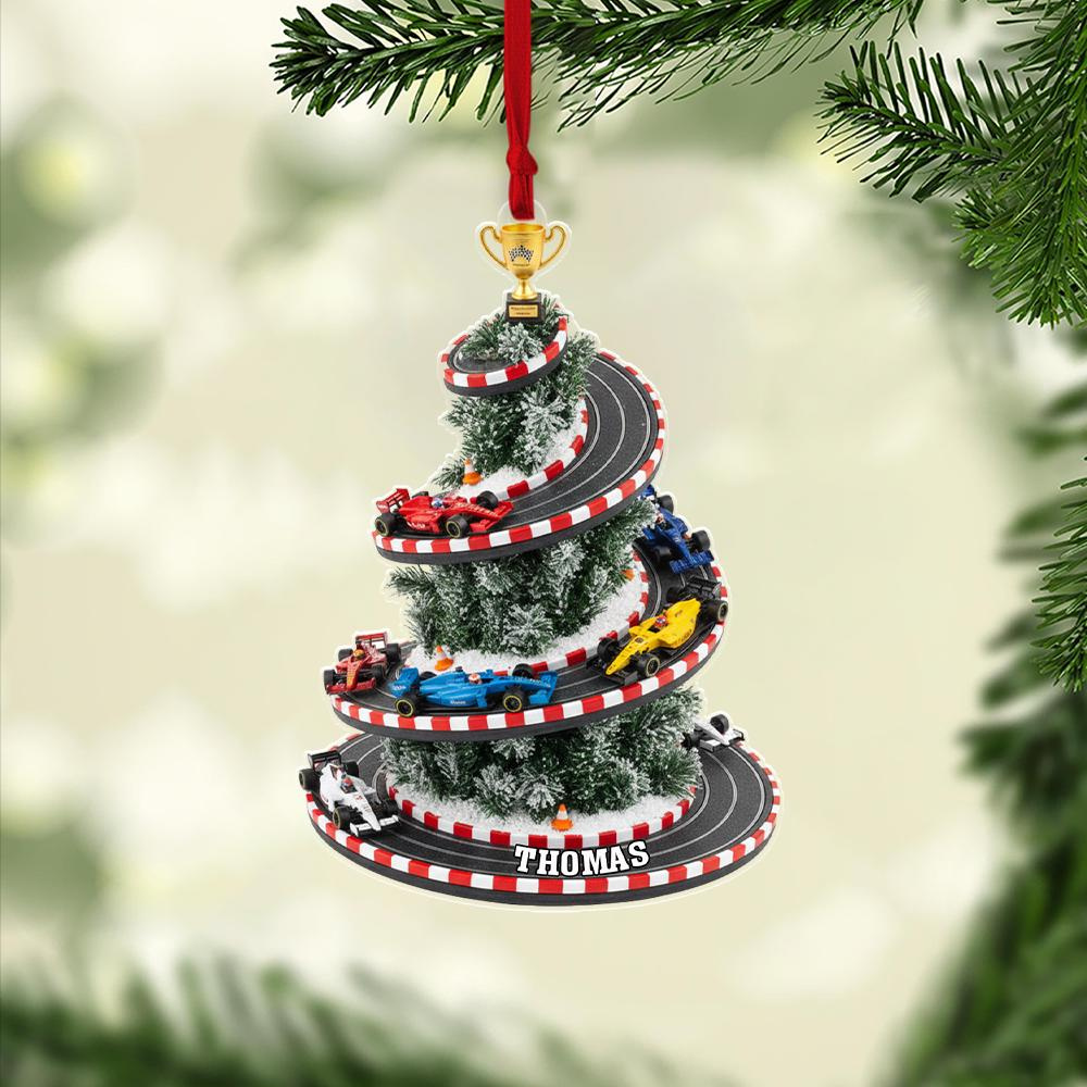 Custom Race Car Ornament - Personalized Racing Christmas Ornament for Car Lovers & Drivers