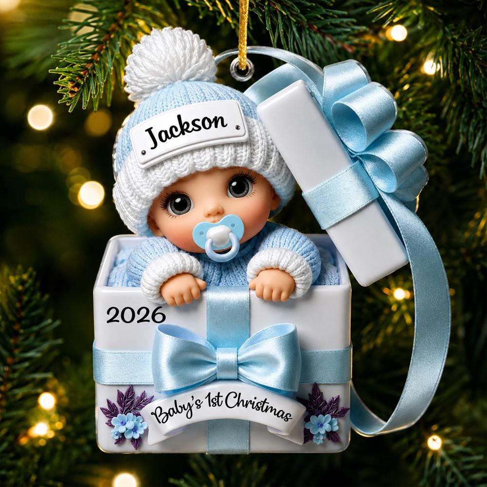 Personalized Baby's First Christmas Ornament - Custom Name & Year Keepsake Personalized Baby's First Christmas Ornament - Custom Name & Year Keepsake
