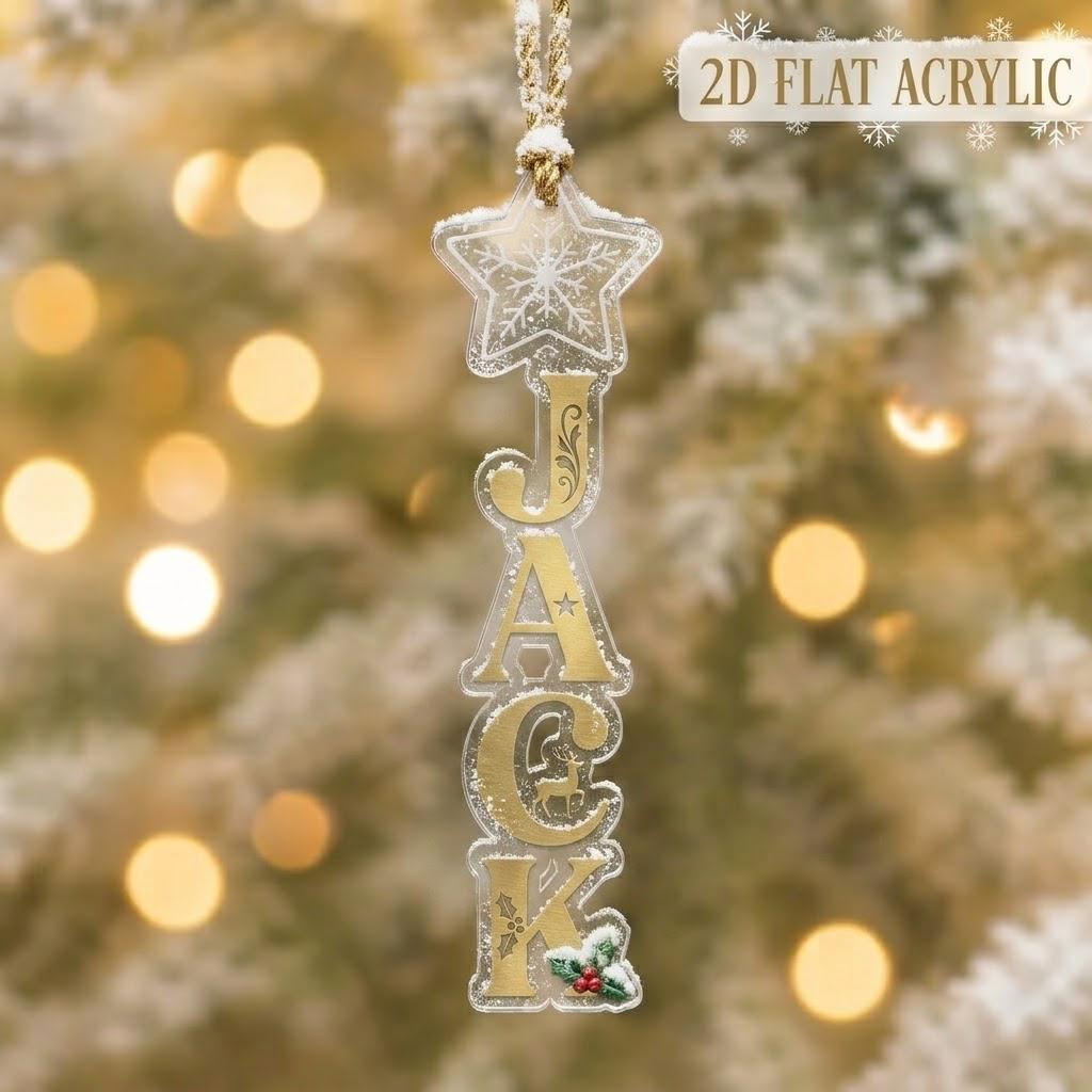 Personalized Name Christmas Ornament, 2D Flat Acrylic Vertical Ornament, Custom Letter Holiday Keepsake, Tree Decor 4 - MeasureMason Personalized Name Christmas Ornament, 2D Flat Acrylic Vertical Ornament, Custom Letter Holiday Keepsake, Tree Decor 4