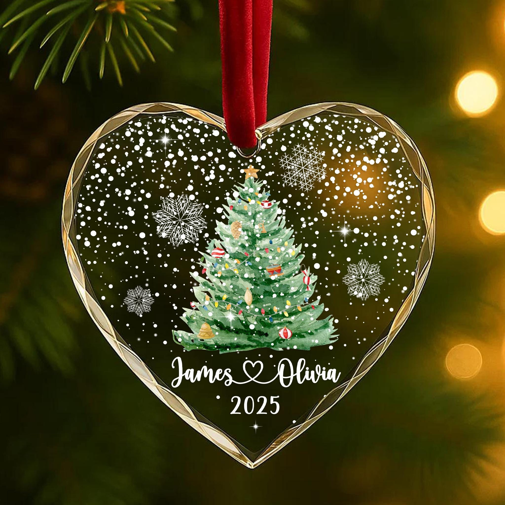 Personalized Heart-Shaped Glass Ornament – Custom Engraved Couple Keepsake 2 - MeasureMason Personalized Heart-Shaped Glass Ornament – Custom Engraved Couple Keepsake 2