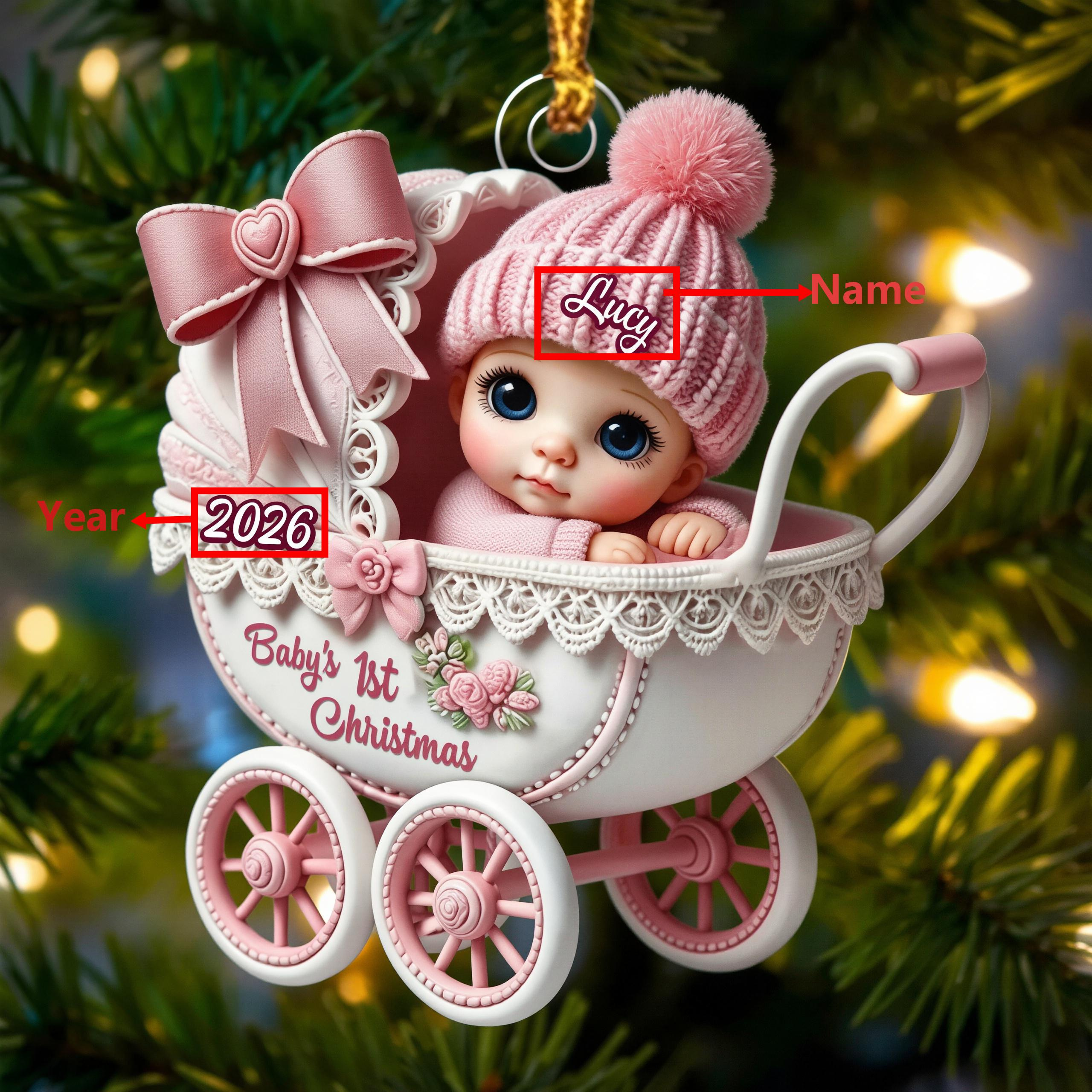 Personalized Babys 1st Christmas Ornament - Custom Acrylic Tree Hanging Keepsake Gift for Boys & Girls 1 - MeasureMason Personalized Babys 1st Christmas Ornament - Custom Acrylic Tree Hanging Keepsake Gift for Boys & Girls 1