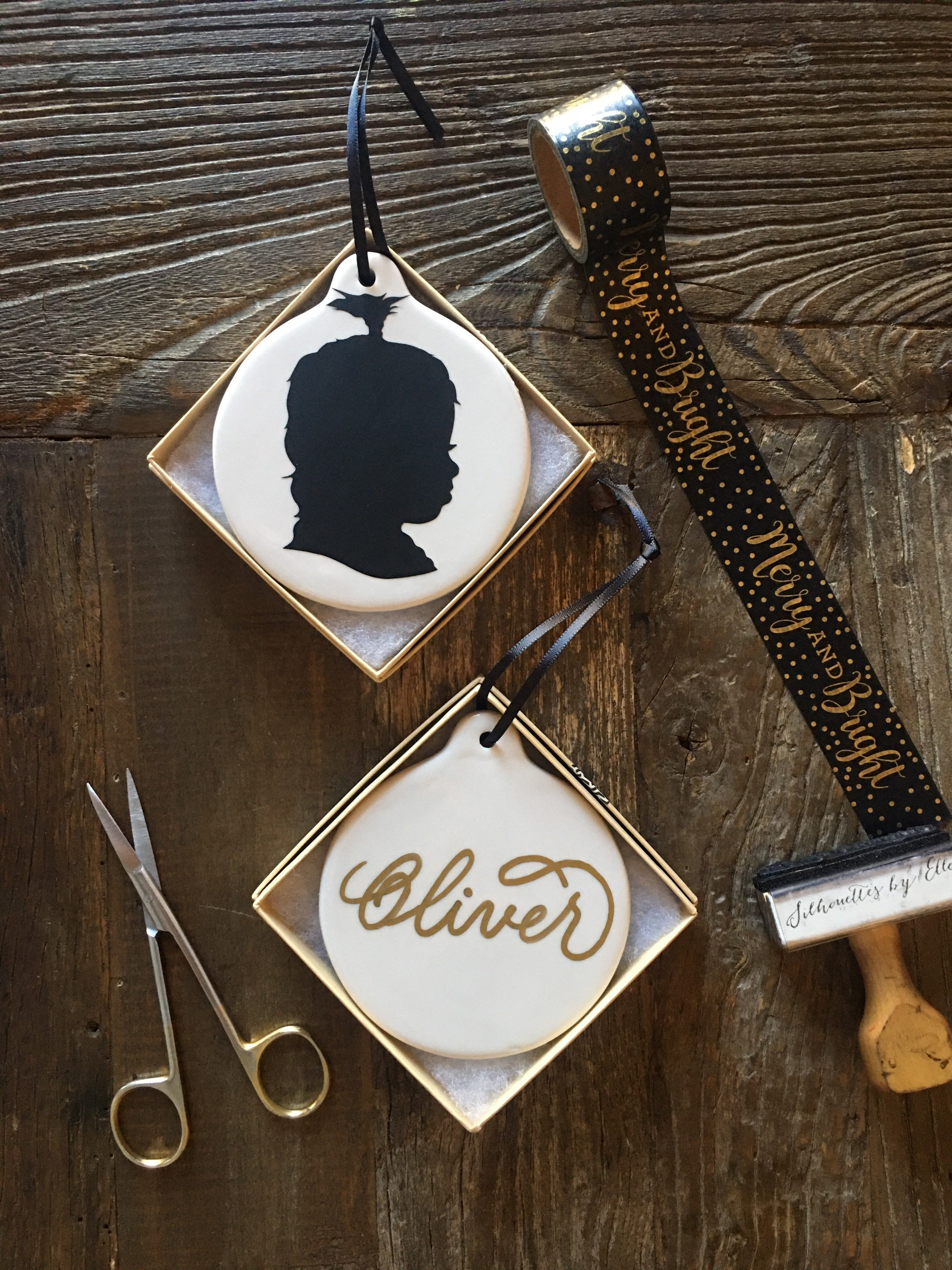 Custom Silhouette Ornament - Personalized Family Keepsake Cut From Your Photo, Ready to Hang Custom Silhouette Ornament - Personalized Family Keepsake Cut From Your Photo, Ready to Hang