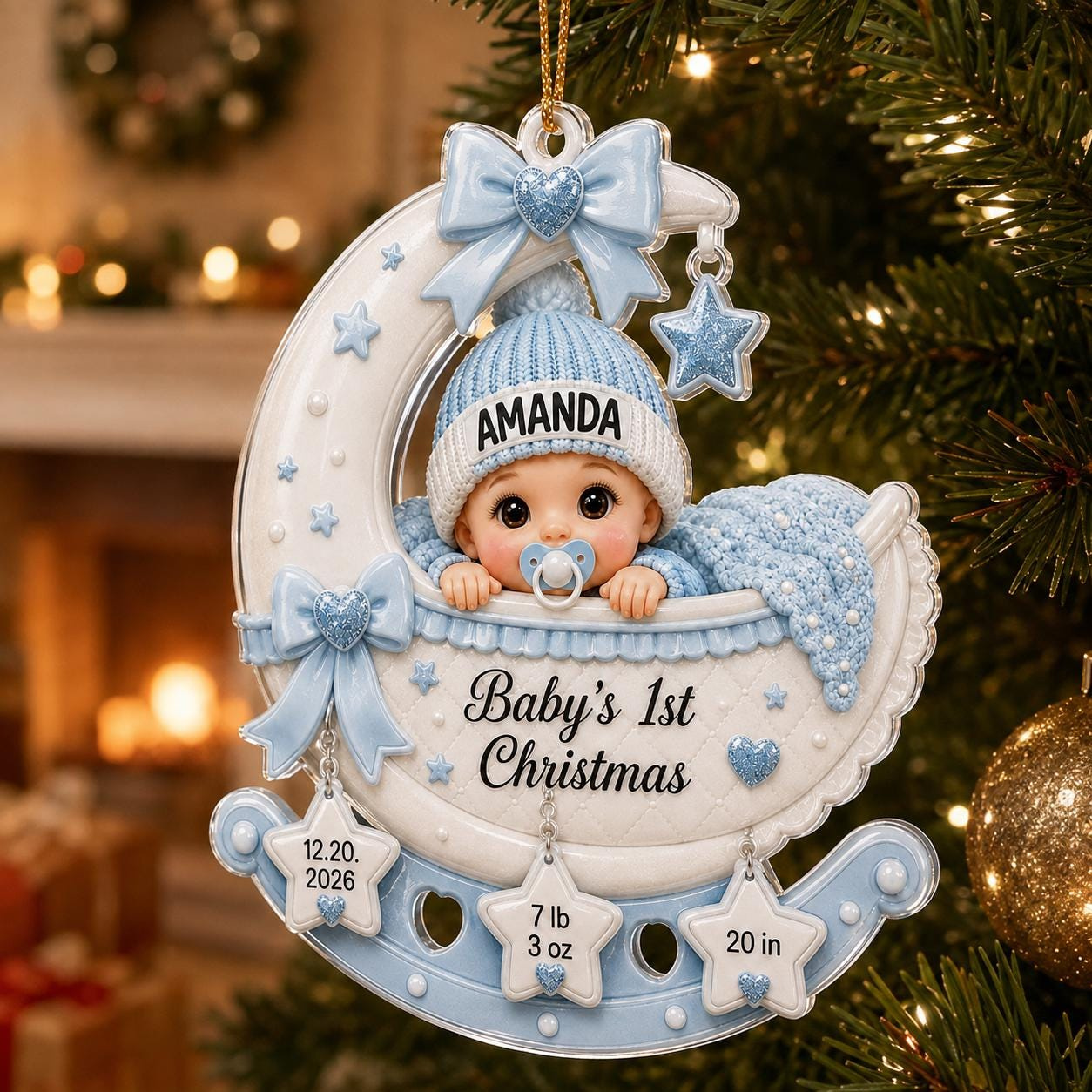 Personalized Babys First Christmas Ornament 2026, Custom Name Birth Stats, Acrylic Baby Girl Boy Newborn Keepsake Gift 4 - MeasureMason Personalized Babys First Christmas Ornament 2026, Custom Name Birth Stats, Acrylic Baby Girl Boy Newborn Keepsake Gift 4