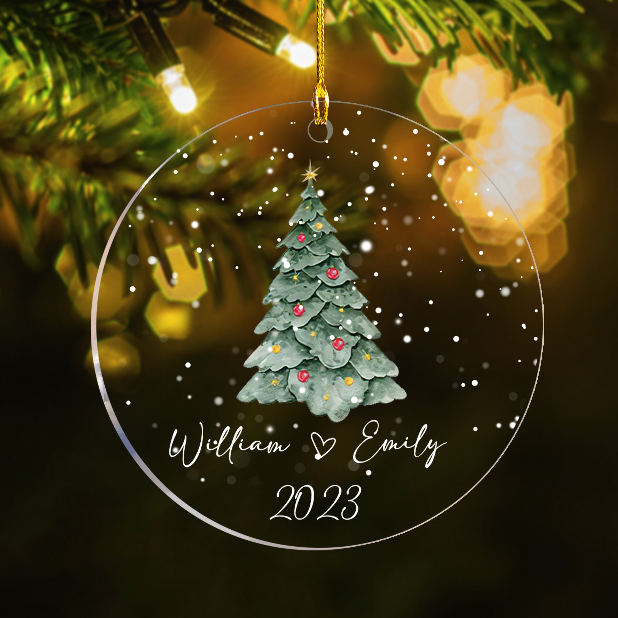 Couples Christmas Ornament Personalized Names 2D Acrylic First Christmas Mr and Mrs Wedding Anniversary Gift Home Decor 1 - MeasureMason Couples Christmas Ornament Personalized Names 2D Acrylic First Christmas Mr and Mrs Wedding Anniversary Gift Home Decor 1