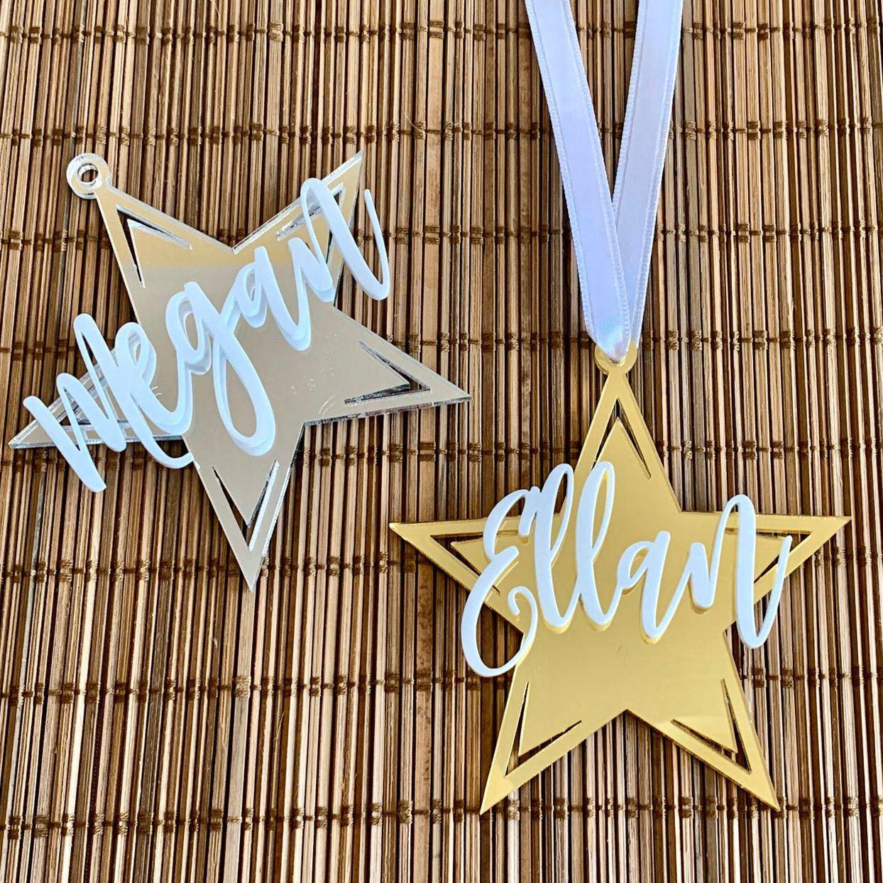 Custom Acrylic Star Ornament - Laser-Cut Personalized Christmas Tree Decoration Custom Acrylic Star Ornament - Laser-Cut Personalized Christmas Tree Decoration