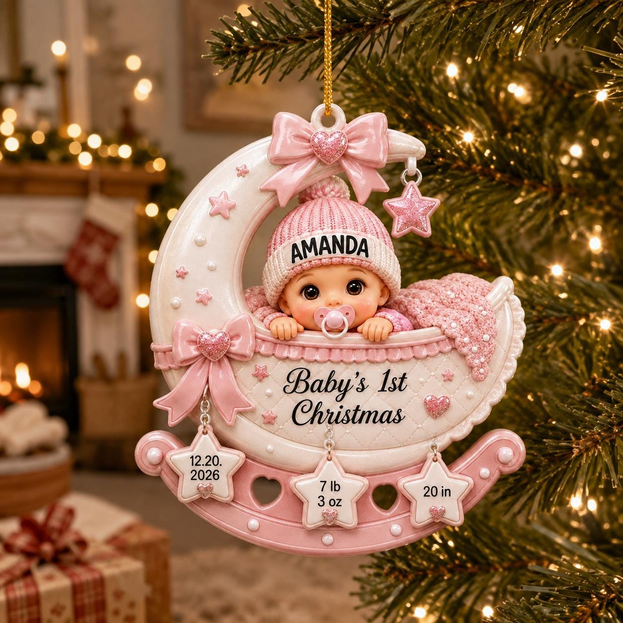 Personalized Babys First Christmas Ornament 2026, Custom Name Birth Stats, Acrylic Baby Girl Boy Newborn Keepsake Gift 1 - MeasureMason Personalized Babys First Christmas Ornament 2026, Custom Name Birth Stats, Acrylic Baby Girl Boy Newborn Keepsake Gift 1